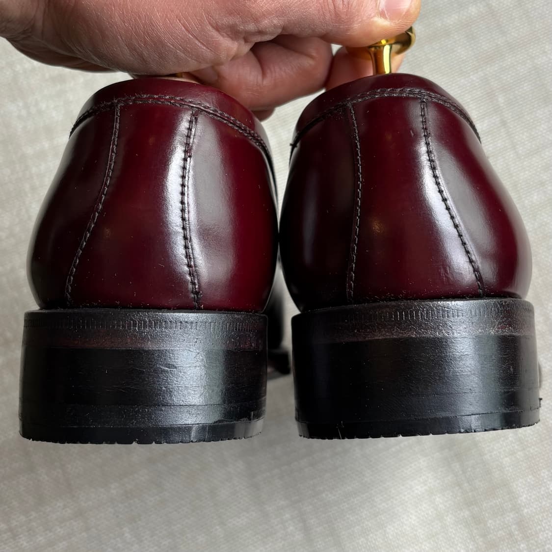 [UK7]  YANKO 14979 버건디 브라운 카프 와이팁 페니 로퍼 상품이미지4