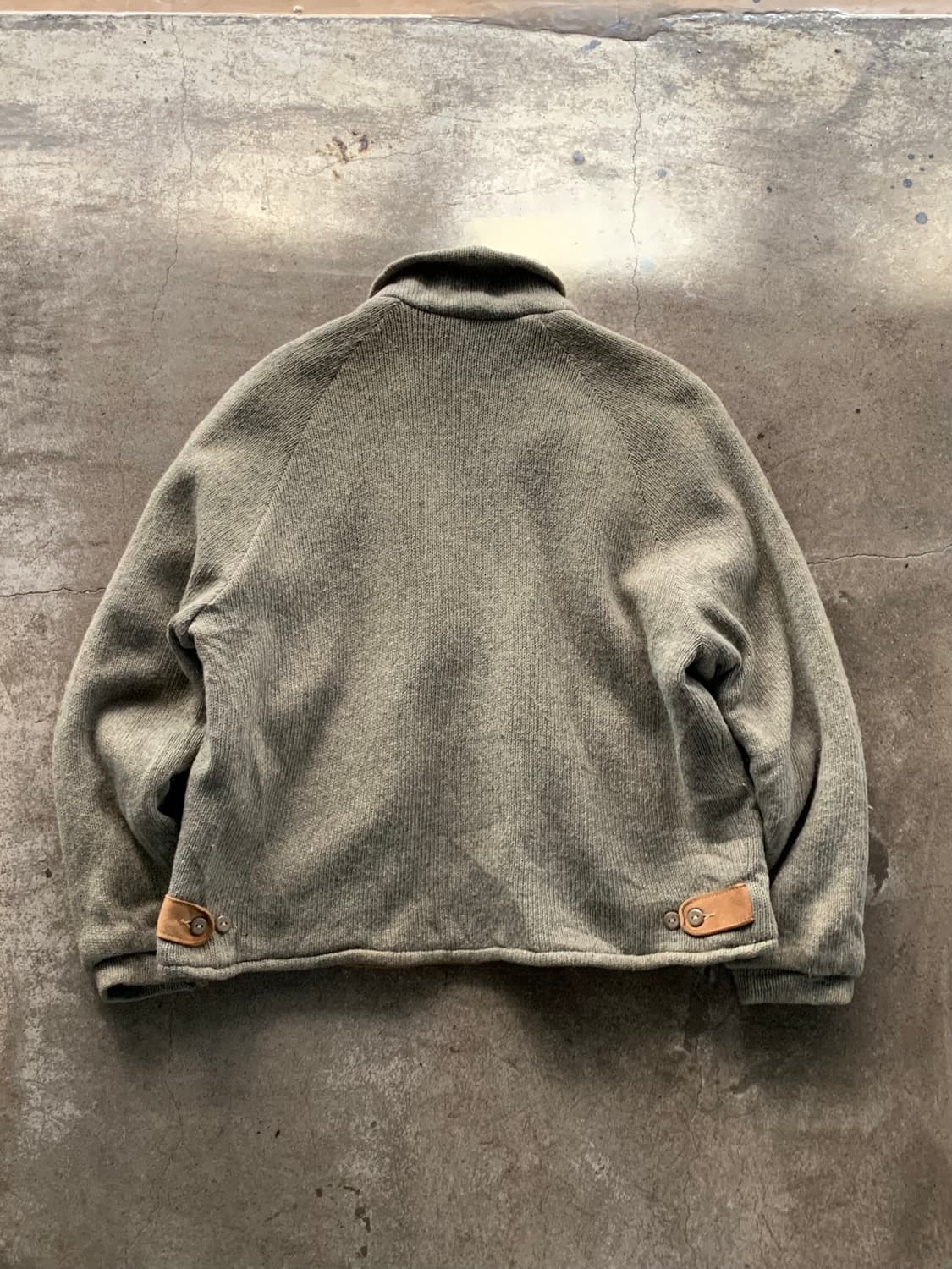 60-70s 타운크래프트 by Penney’s 울 레더 스위칭 카디건 상품이미지9