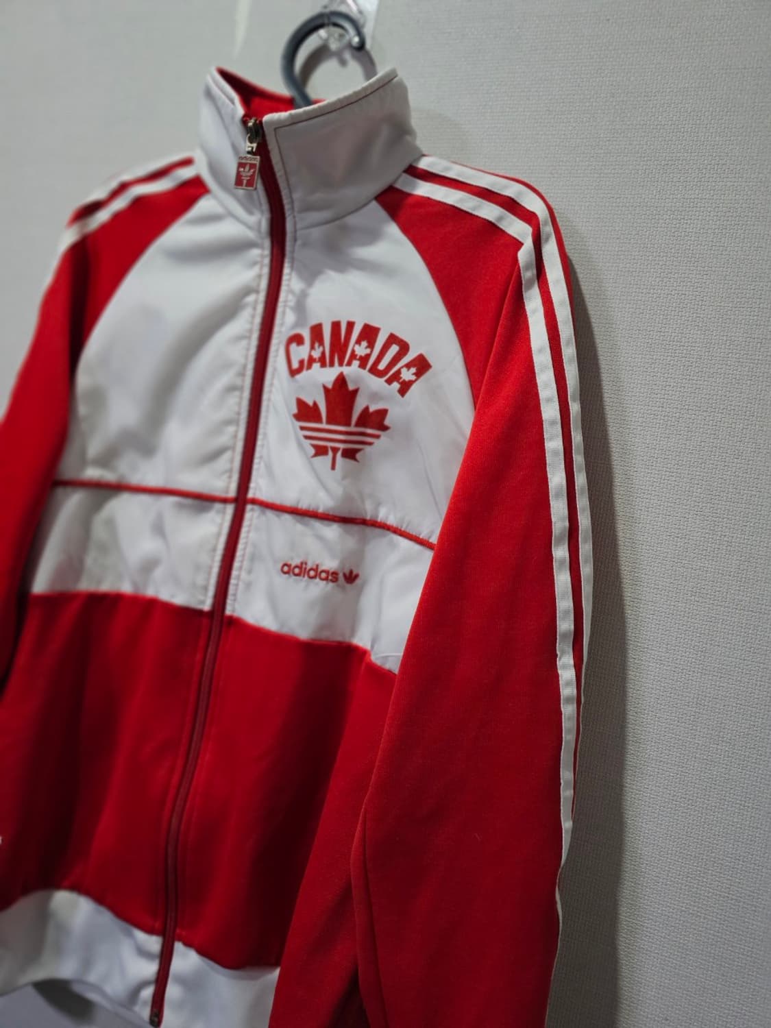 아디다스 캐나다 흰빨 트랙탑 저지 져지집업 95/M 상품이미지2