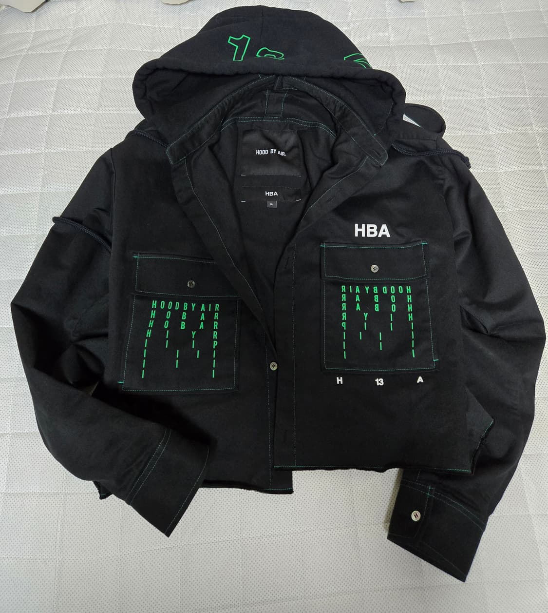 후드 바이 에어 크롭 트러커 자켓 데님 후디 HBA 상품이미지5