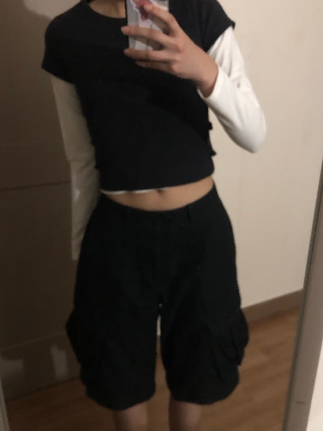 모디무드 3way 버뮤다 카고팬츠 블랙 상품이미지7