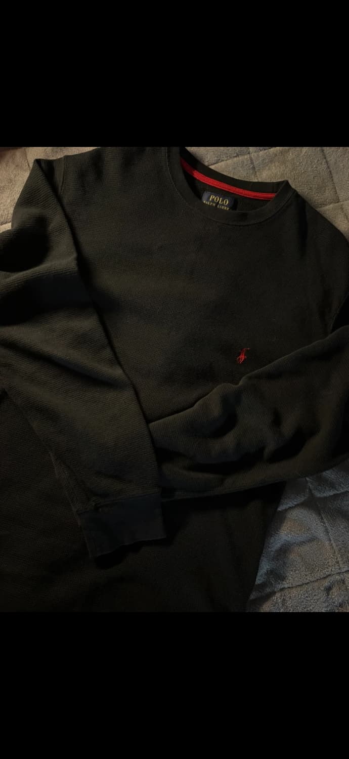 폴로 랄프로렌 블랙 와플 롱슬리브 M 상품이미지1