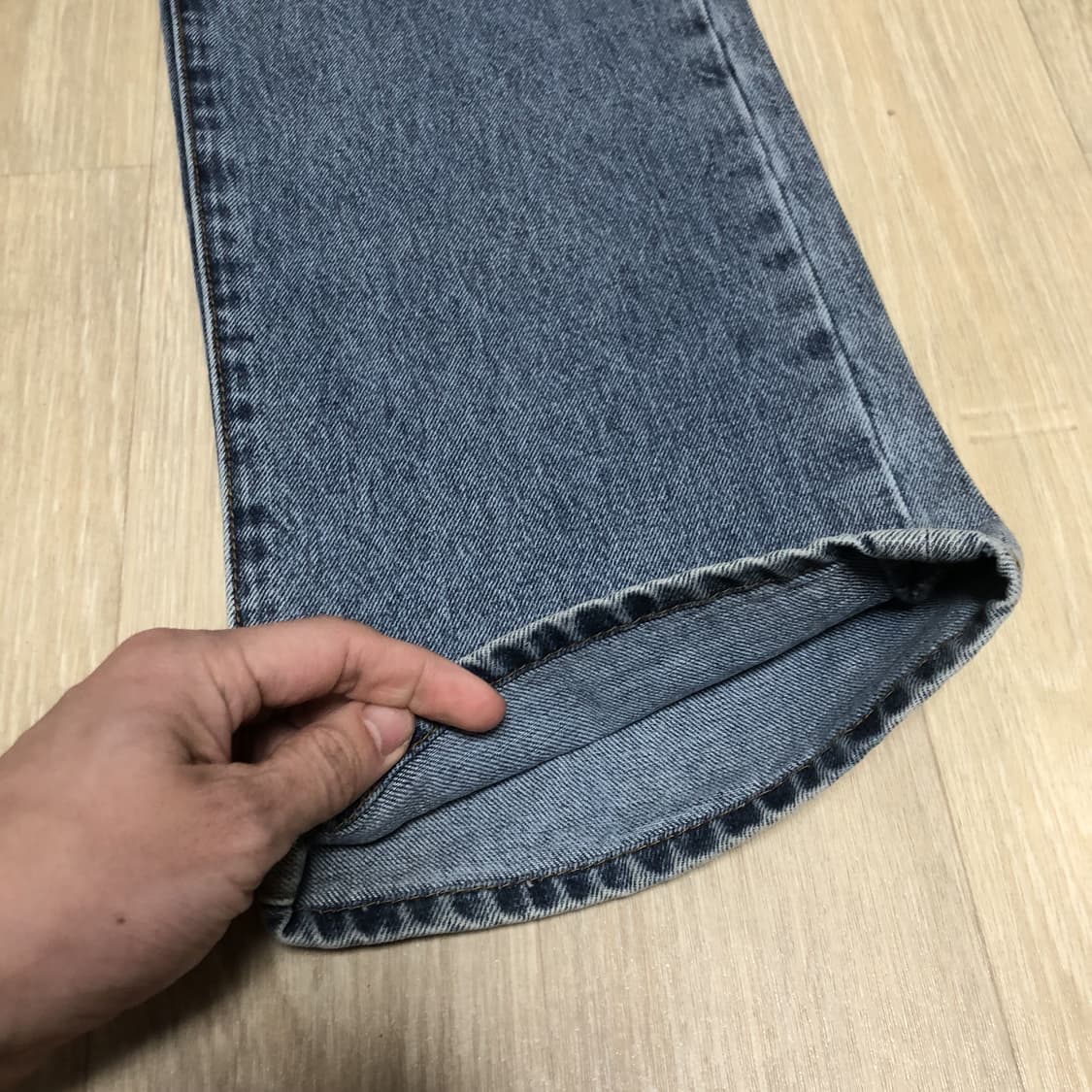 (30) 랩원오원 LAB101 베이직 브러쉬 워싱 스트레이트 데님 팬츠 상품이미지2