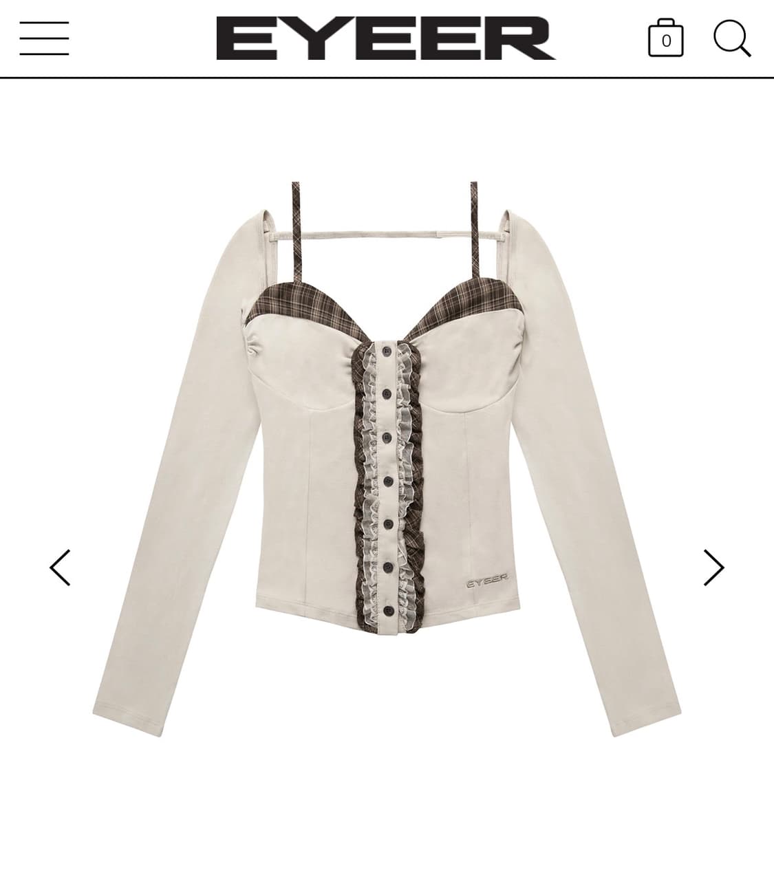 check pattern layered long sleeve -beige 상품이미지1