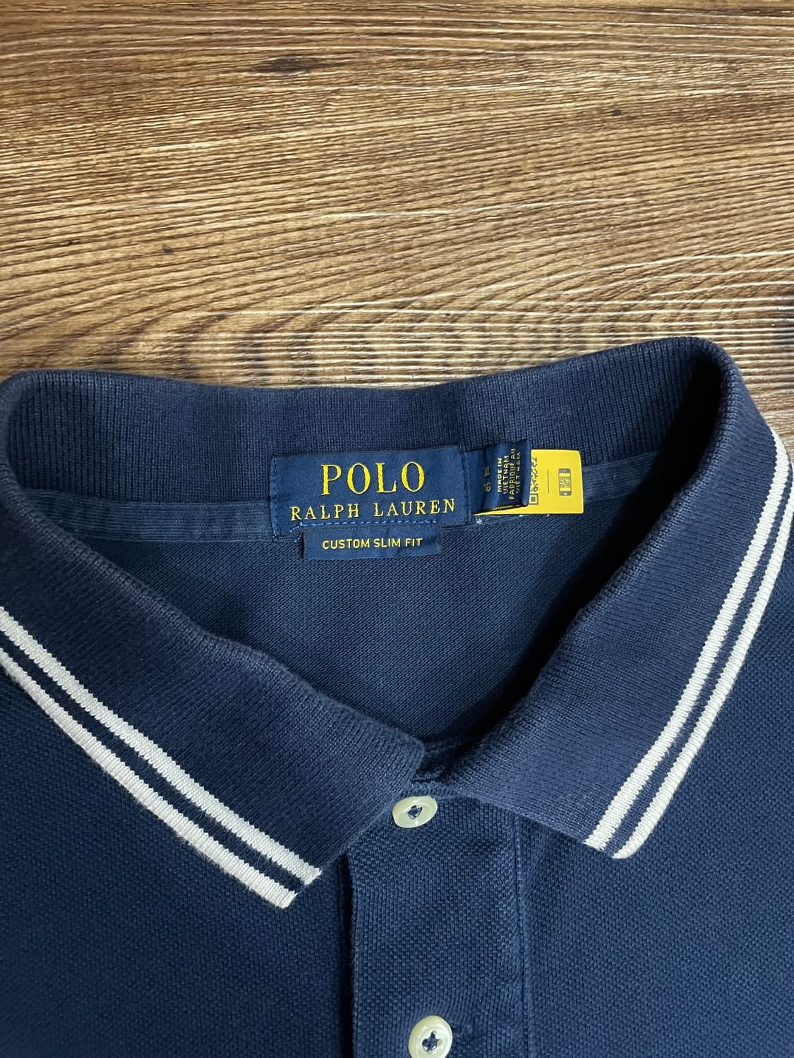 폴로 베어 커스텀 슬림 메시 폴로 셔츠 네이비 상품이미지4