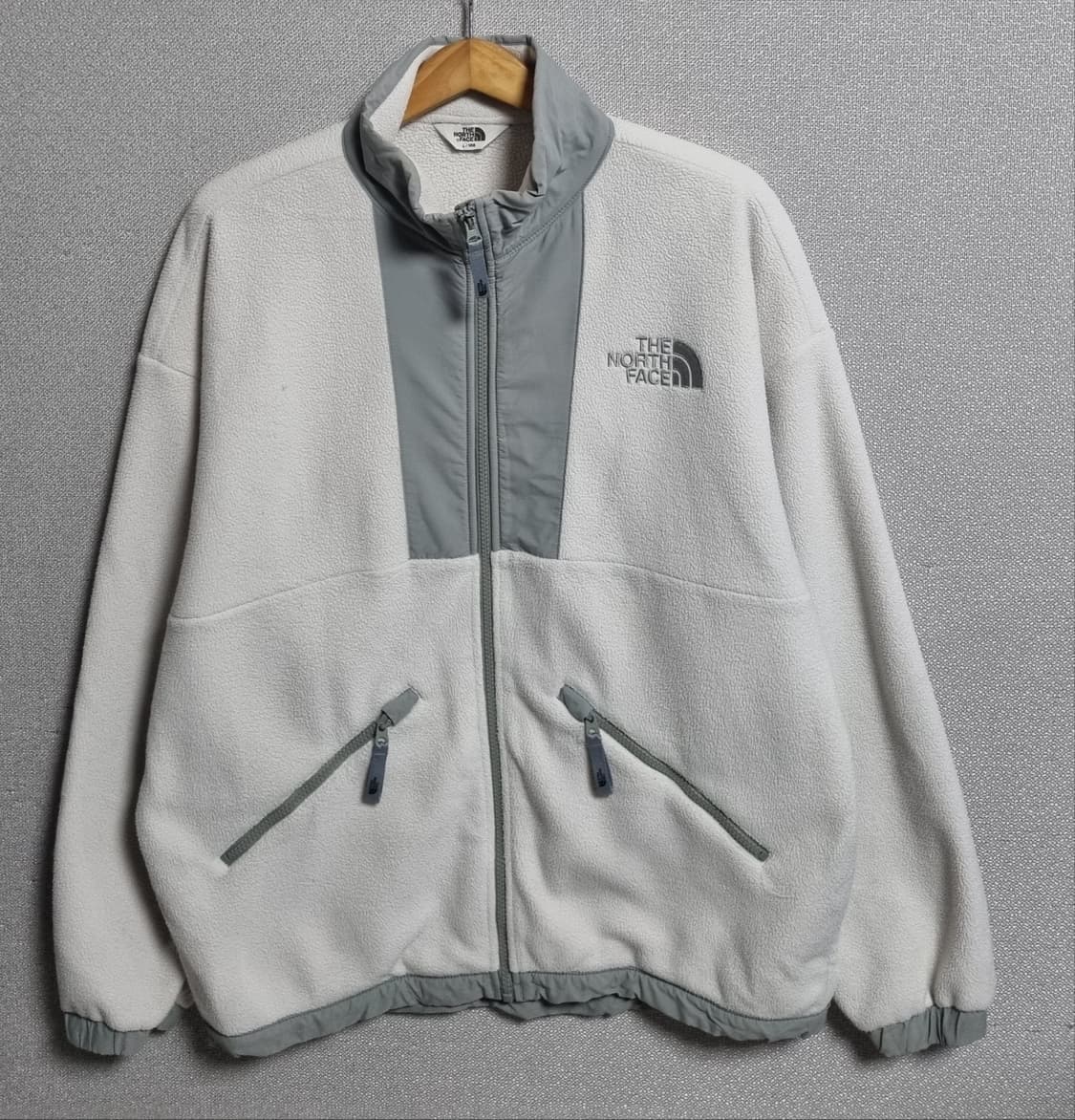 L (100) 노스페이스 아이보리/카키 후리스 플리스 집업 상품이미지1