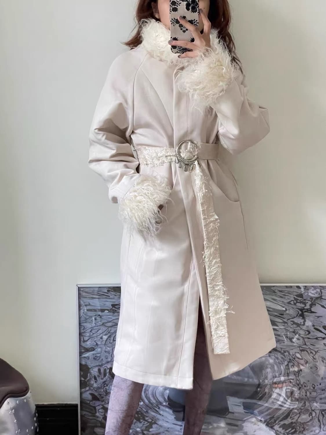 Vintage 베이지 코트 상품이미지1