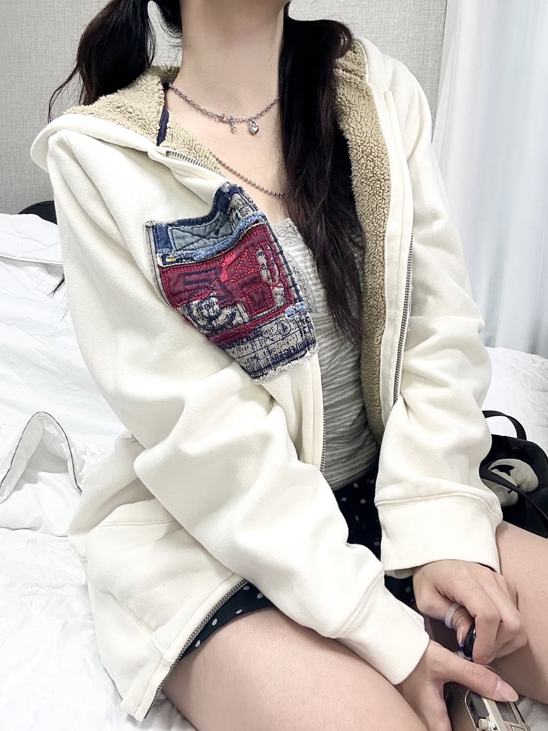 타미힐피거 빅로고 양털 후드집업 상품이미지3