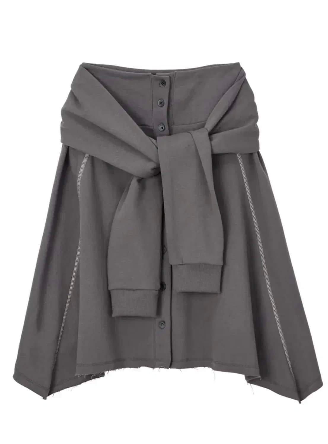 파히섬 pahisum COTTON TIED SKIRT 차콜 상품이미지4