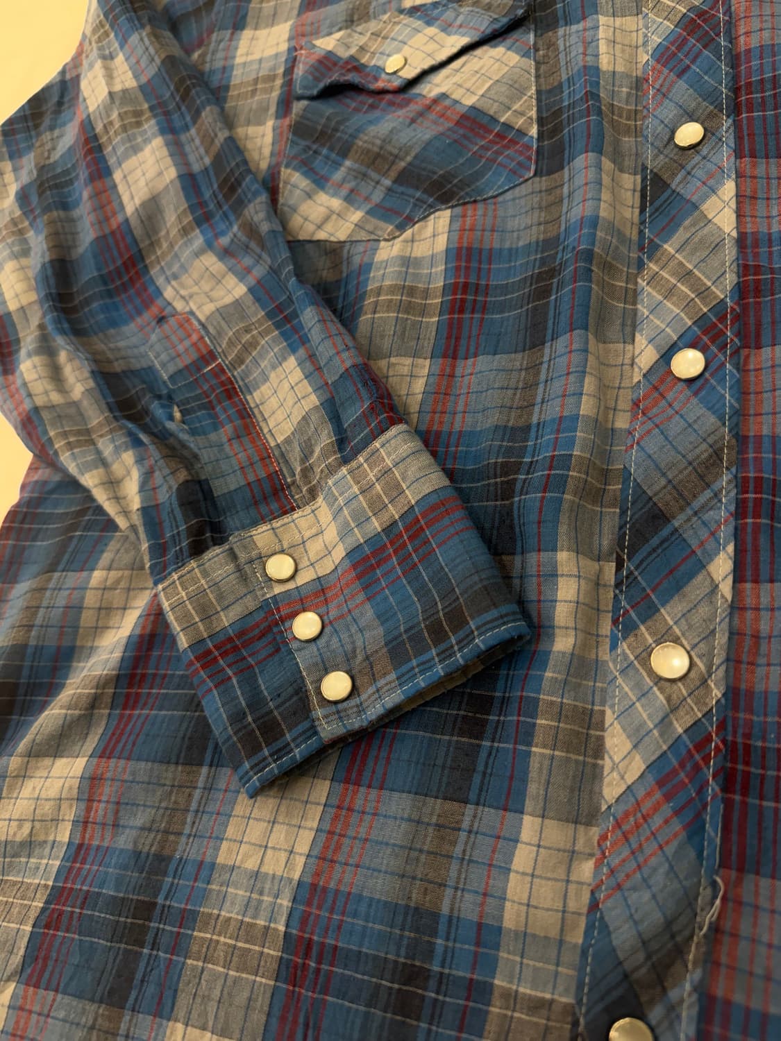 The Westerner 빈티지 웨스턴 셔츠 블루 체크 상품이미지4