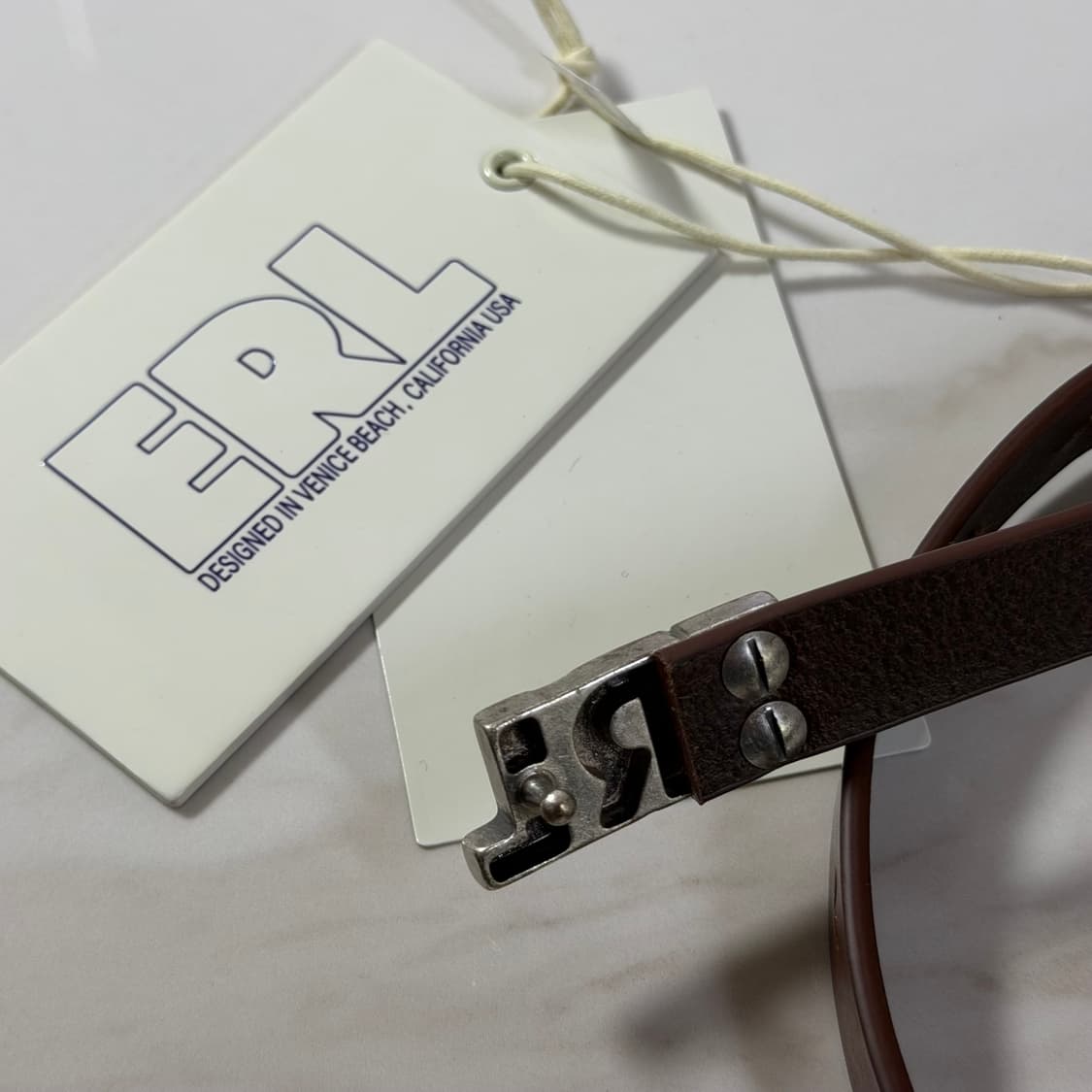 (OS) ERL 이알엘 소가죽 벨트 브라운 상품이미지3