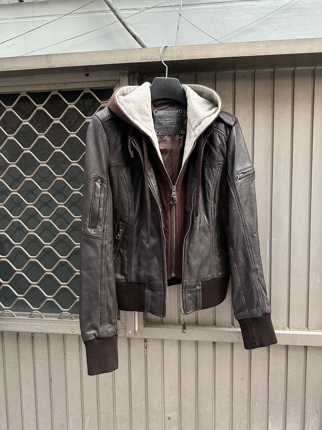 KORINTAGE lambskin hood layered jacket 상품이미지5