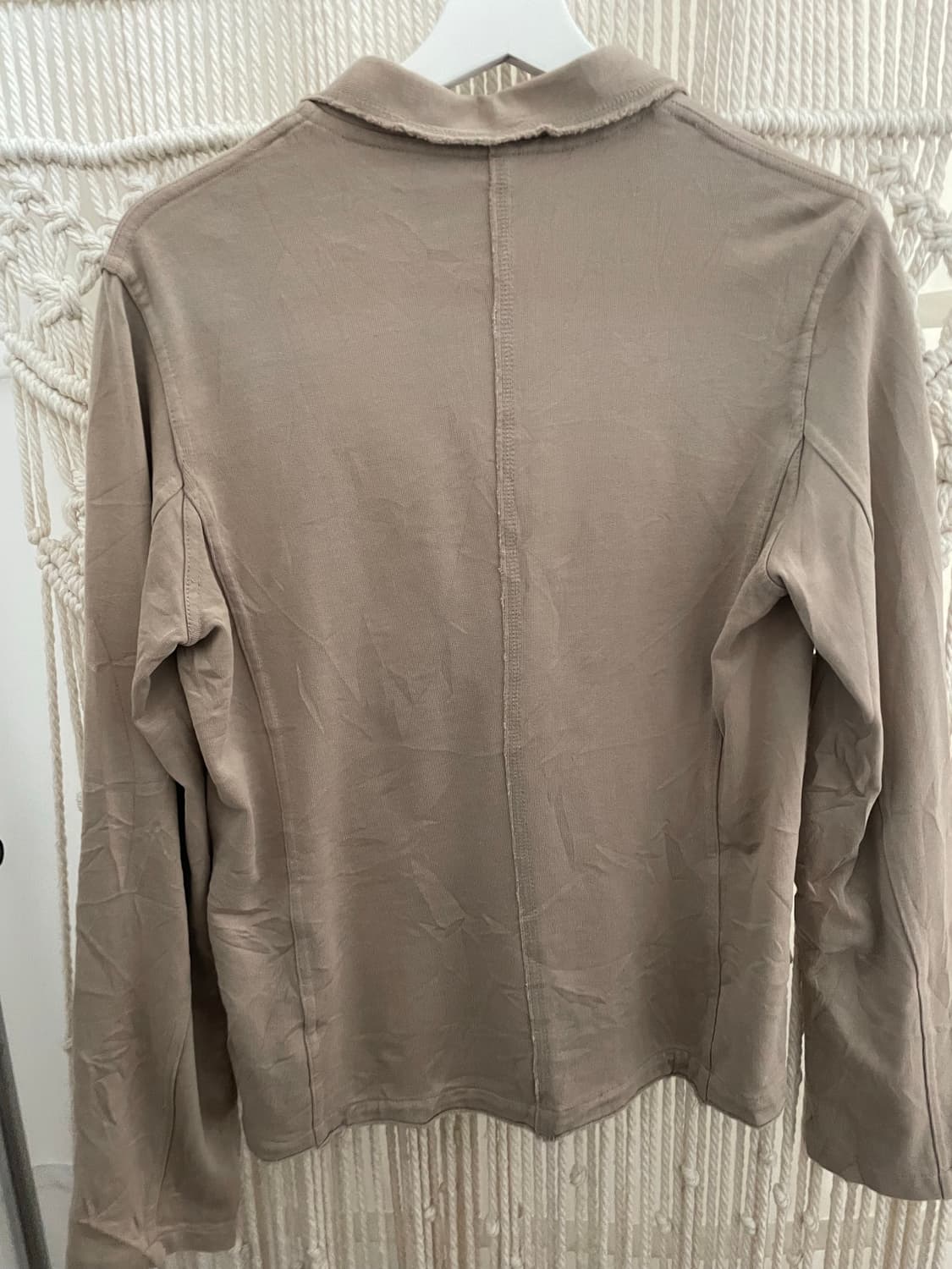 베이지 브라운 프릴 엣지 니티 자켓 상품이미지2