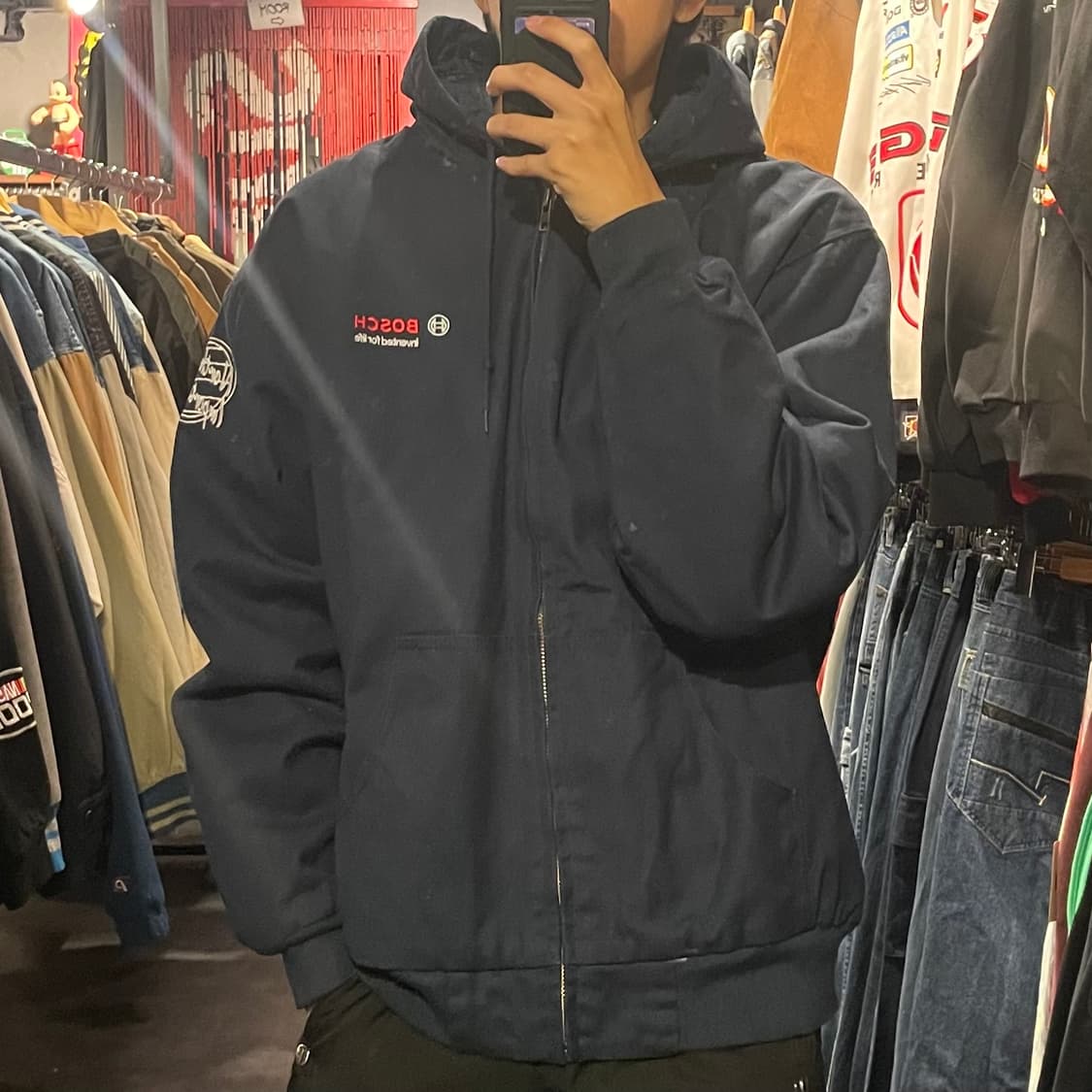 [IM] VTG 네이비 후드 워크자켓  상품이미지4