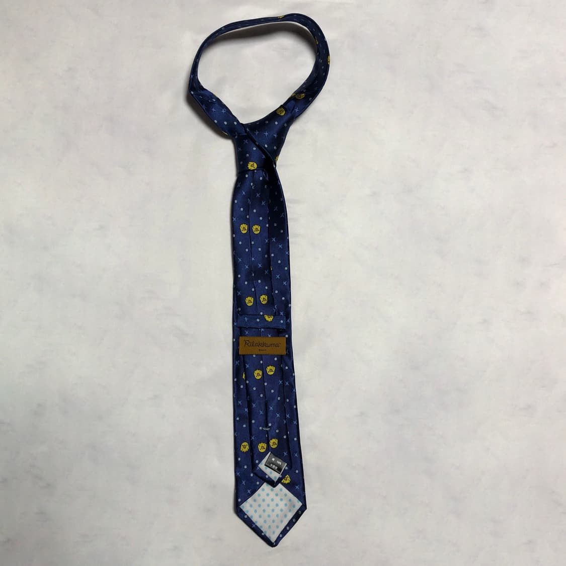 키이로이토리 실크 넥타이 네이비 리락쿠마 상품이미지3