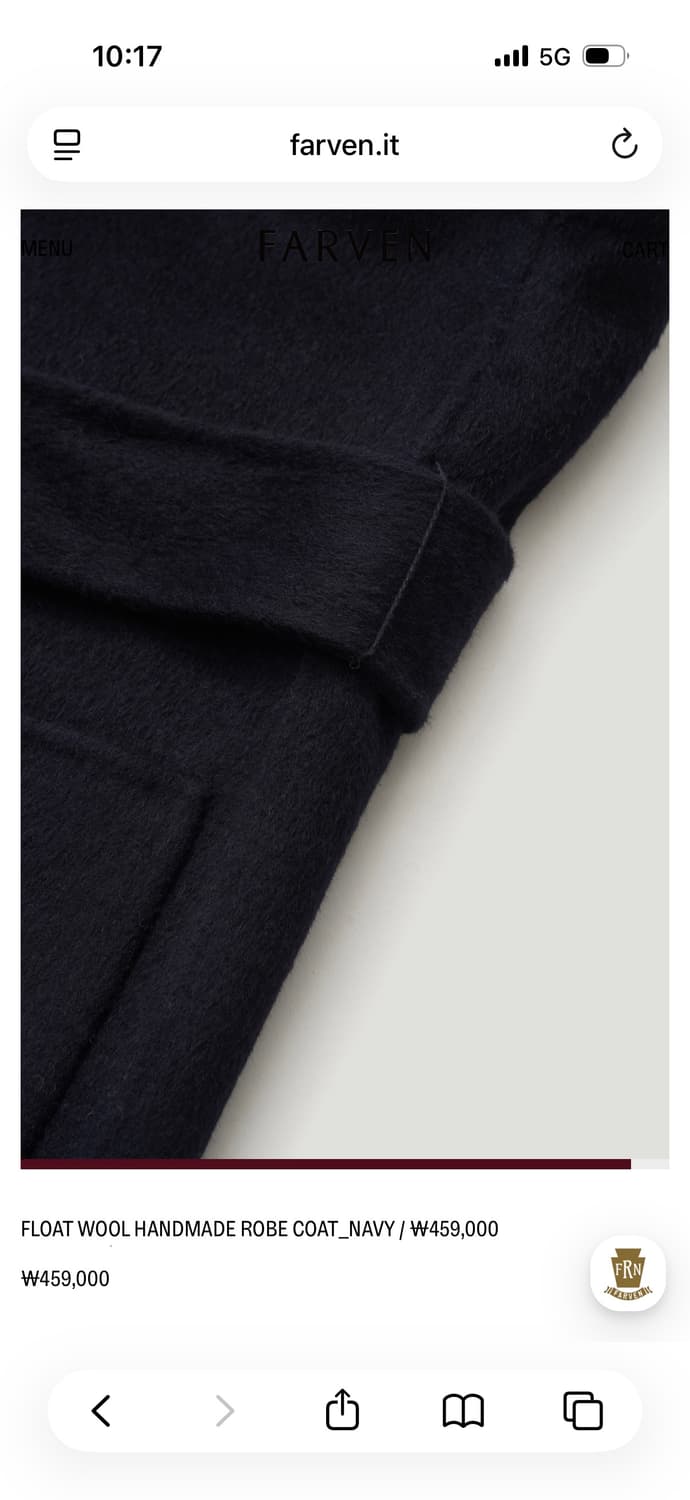 파르벵 울 핸드메이드 로브 코트 네이비 상품이미지4