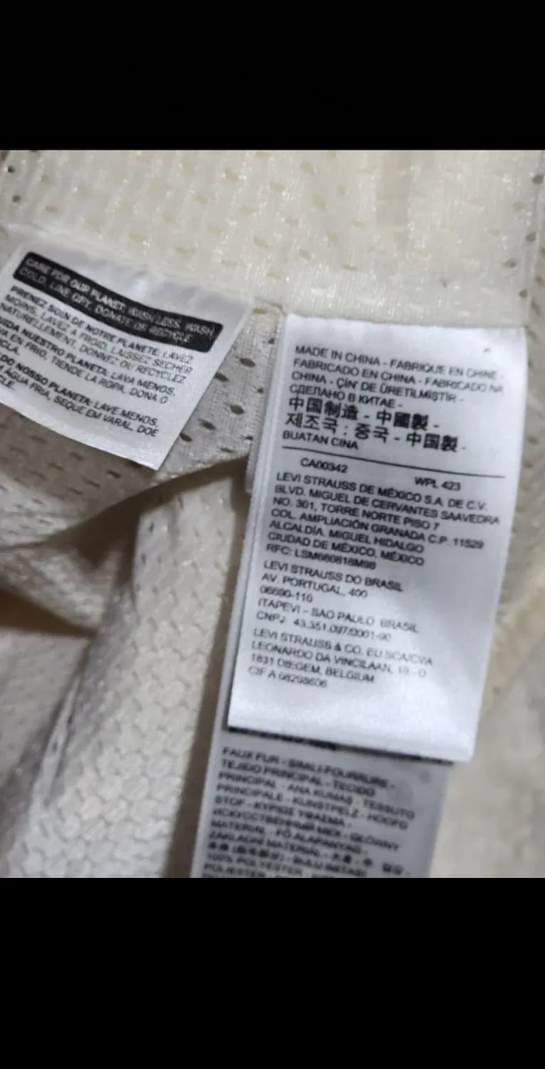 (XL) 리바이스 후리스 점퍼 아이보리 뽀글이 플리스 자켓  상품이미지5