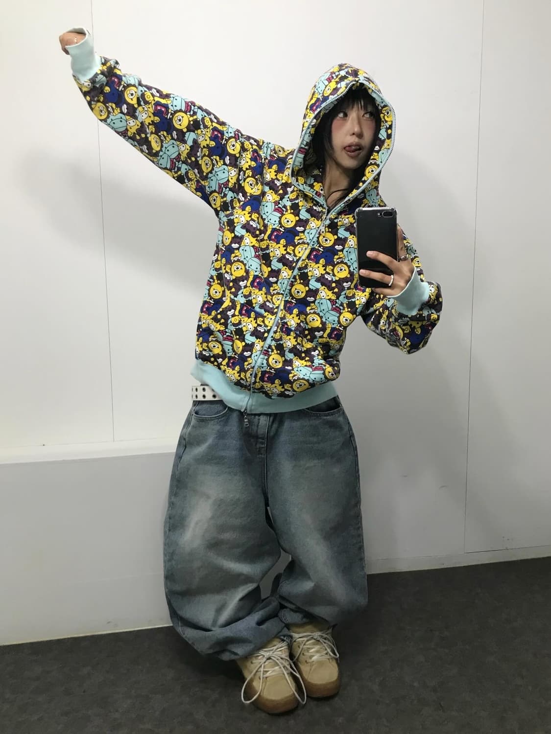 베이비마일로 풀패턴 민트 투웨이 후드집업 상품이미지3