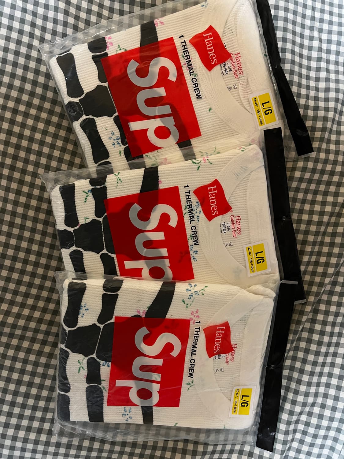 [L] 슈프림 헤인즈 본즈 써멀 크루 플로럴 라지 새상품 상품이미지2