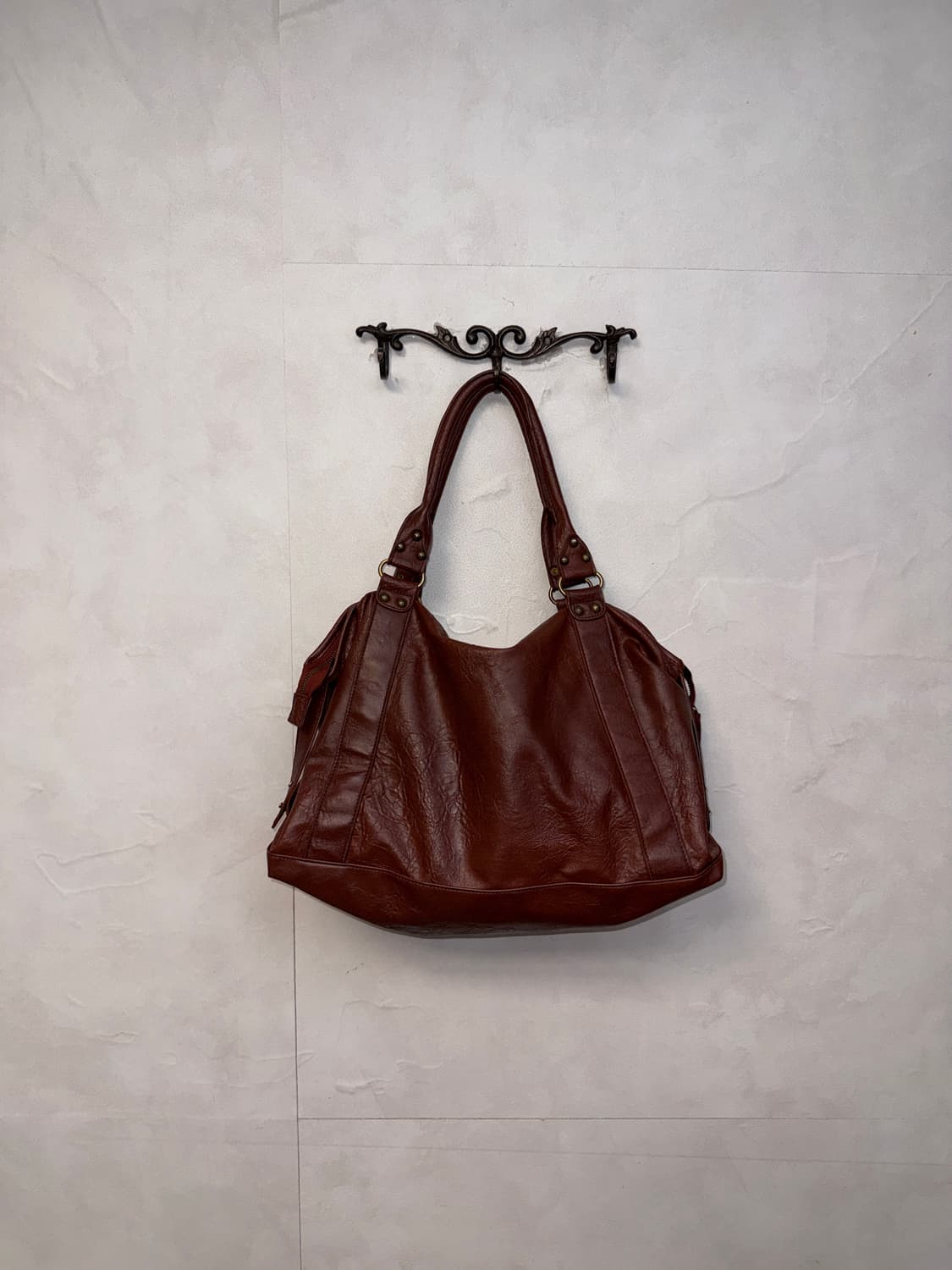 Brown multi pocket buckle tote bag 상품이미지5