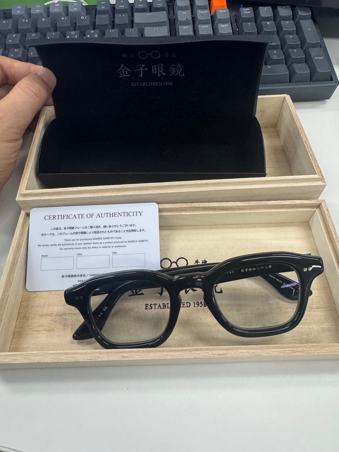 가네코옵티컬 kc-98 블랙 (렌즈포함) 47x23사이즈 금자안경 상품이미지1