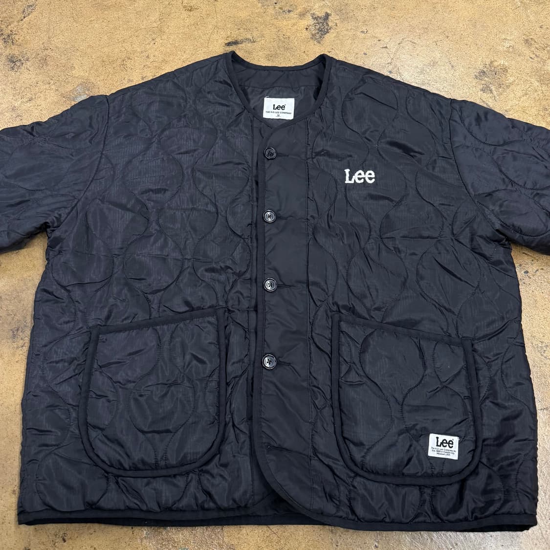 [정품/M] Lee 퀼팅 자켓 블랙 b19 상품이미지3