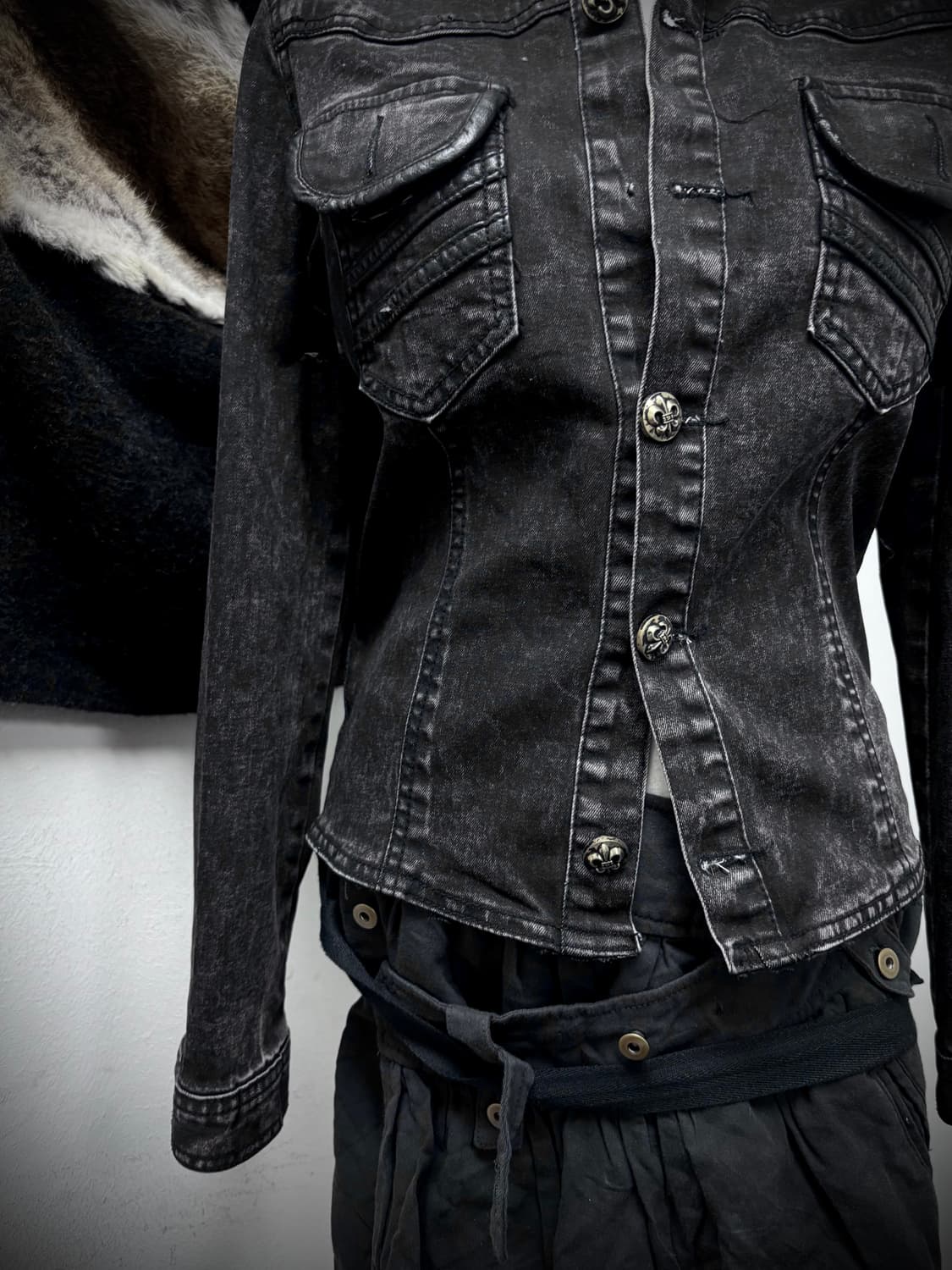 Y2K Punk Style Back Skull&Cross Button D 상품이미지9