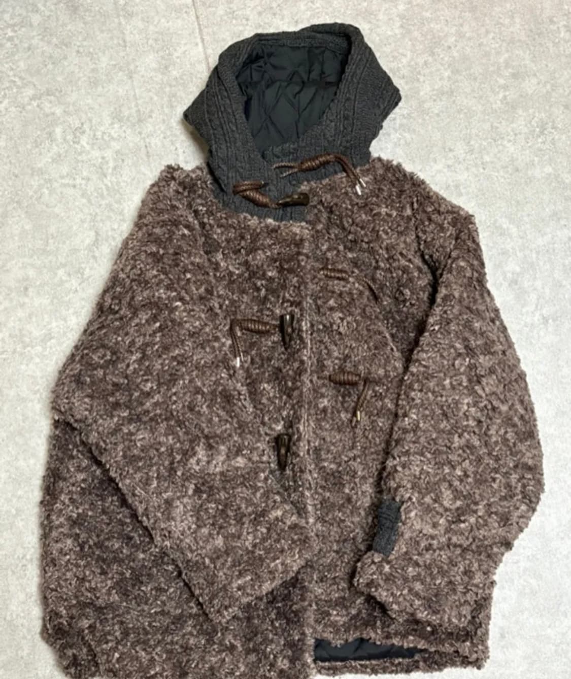 알에스에스씨 니트 퍼 믹스 코트 상품이미지2