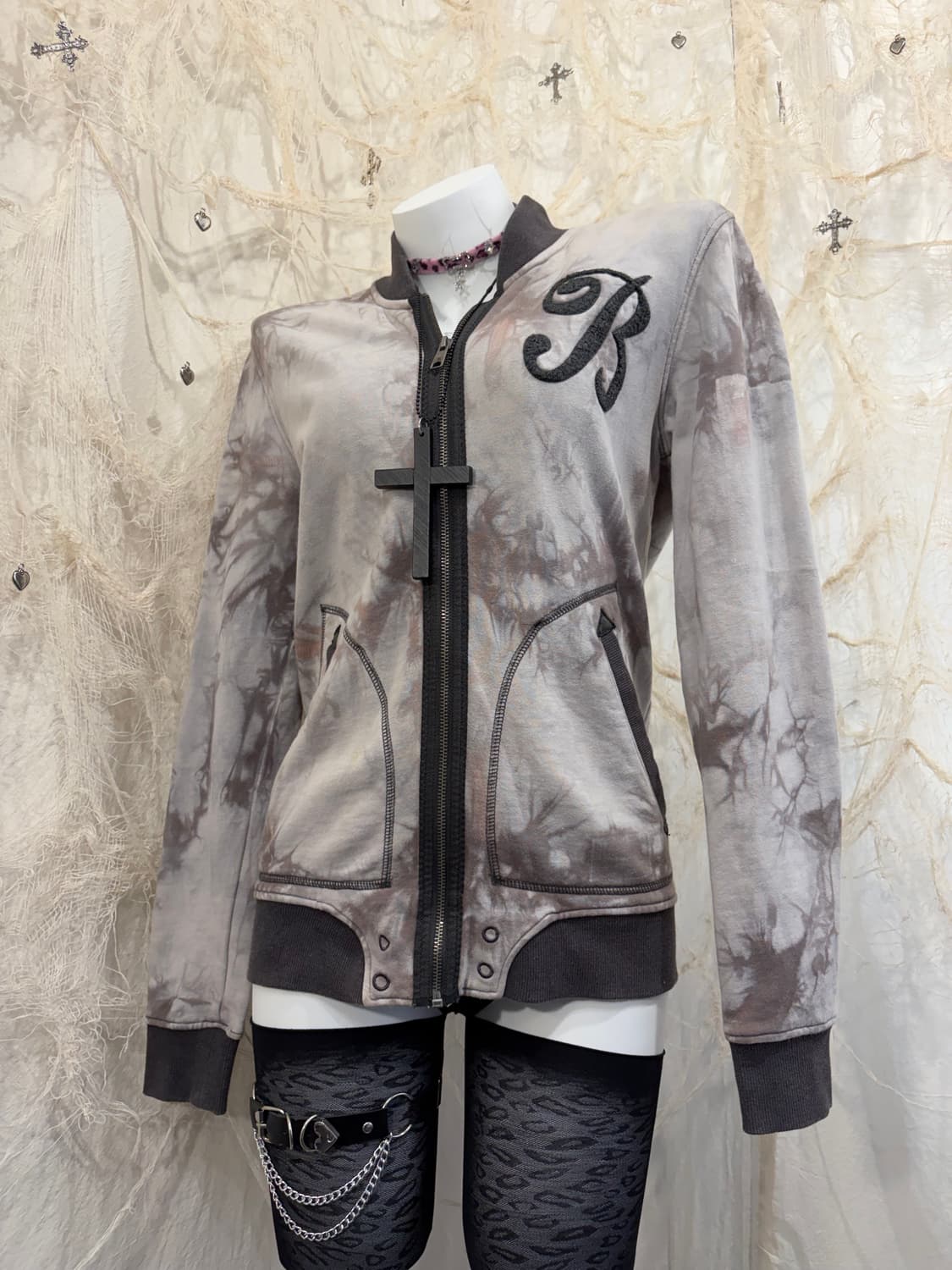 BUCKAROO tie-dye skull embroidery zip up 상품이미지5