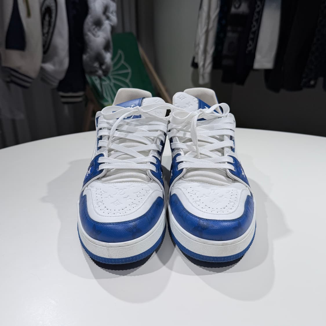 (A/7) / 루이비통 LV 모노그램 트레이너 스니커즈 블루 상품이미지2