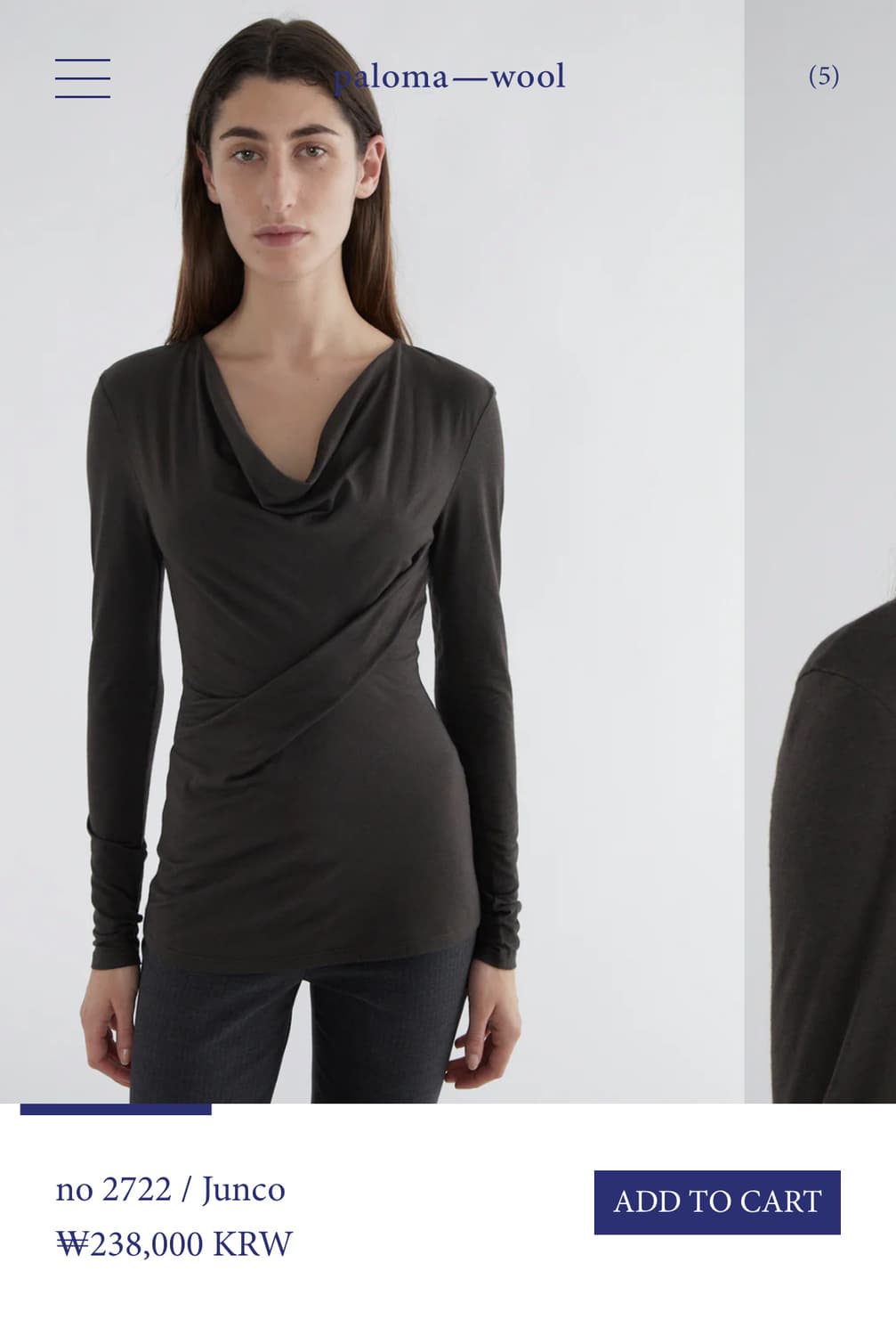 [S,M,L]팔로마울 Junco 롱 슬리브리스 탑/브라운 상품이미지7