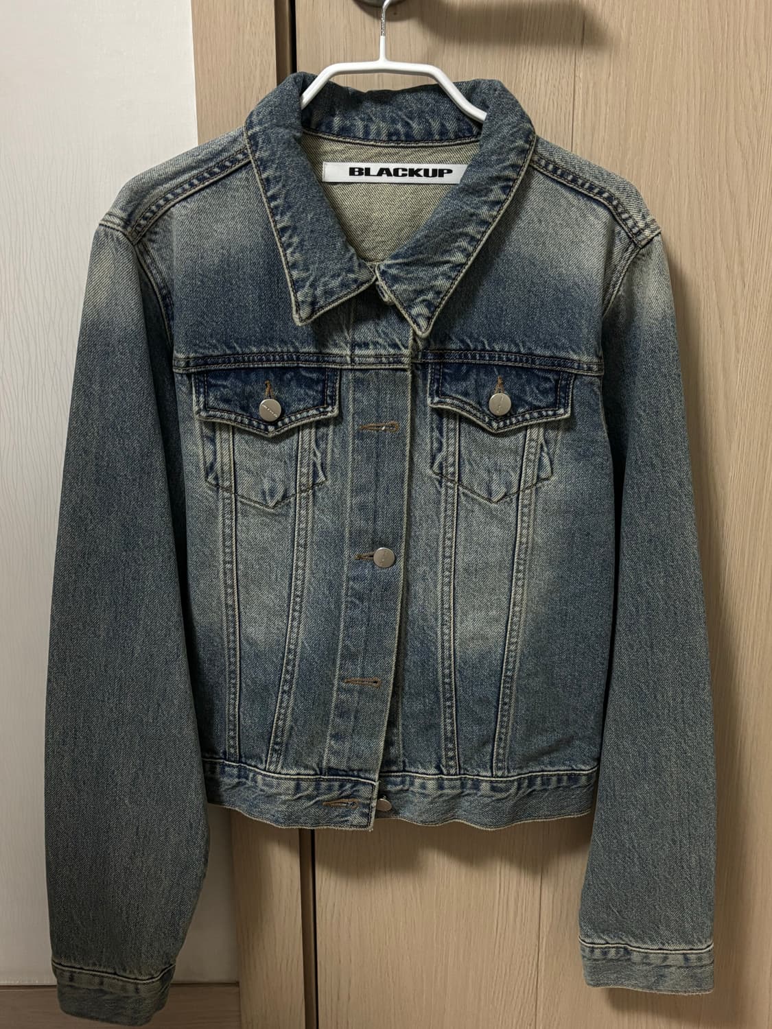 블랙업 스위텐 워싱 데님 자켓 M 청 상품이미지6