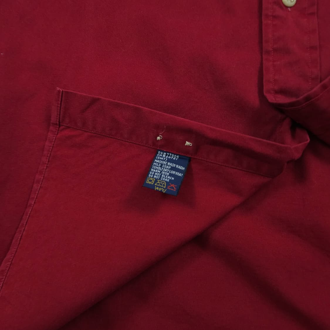 2XL(110) 타미 힐피거 헤비셔츠 버건디 상품이미지5