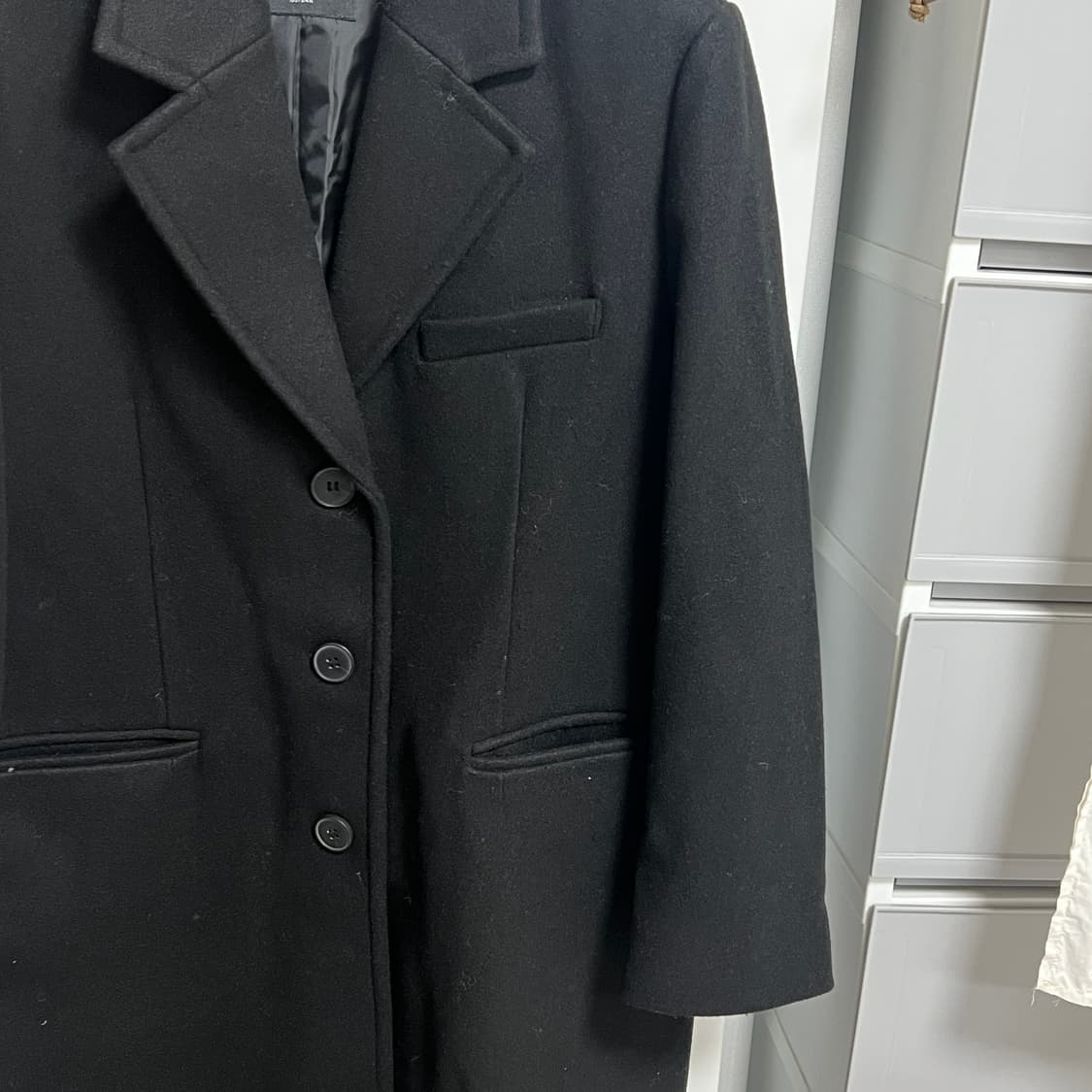 드라이완료 미쏘 블랙 싱글 롱 코트 스몰 정가 12만원 상품이미지7