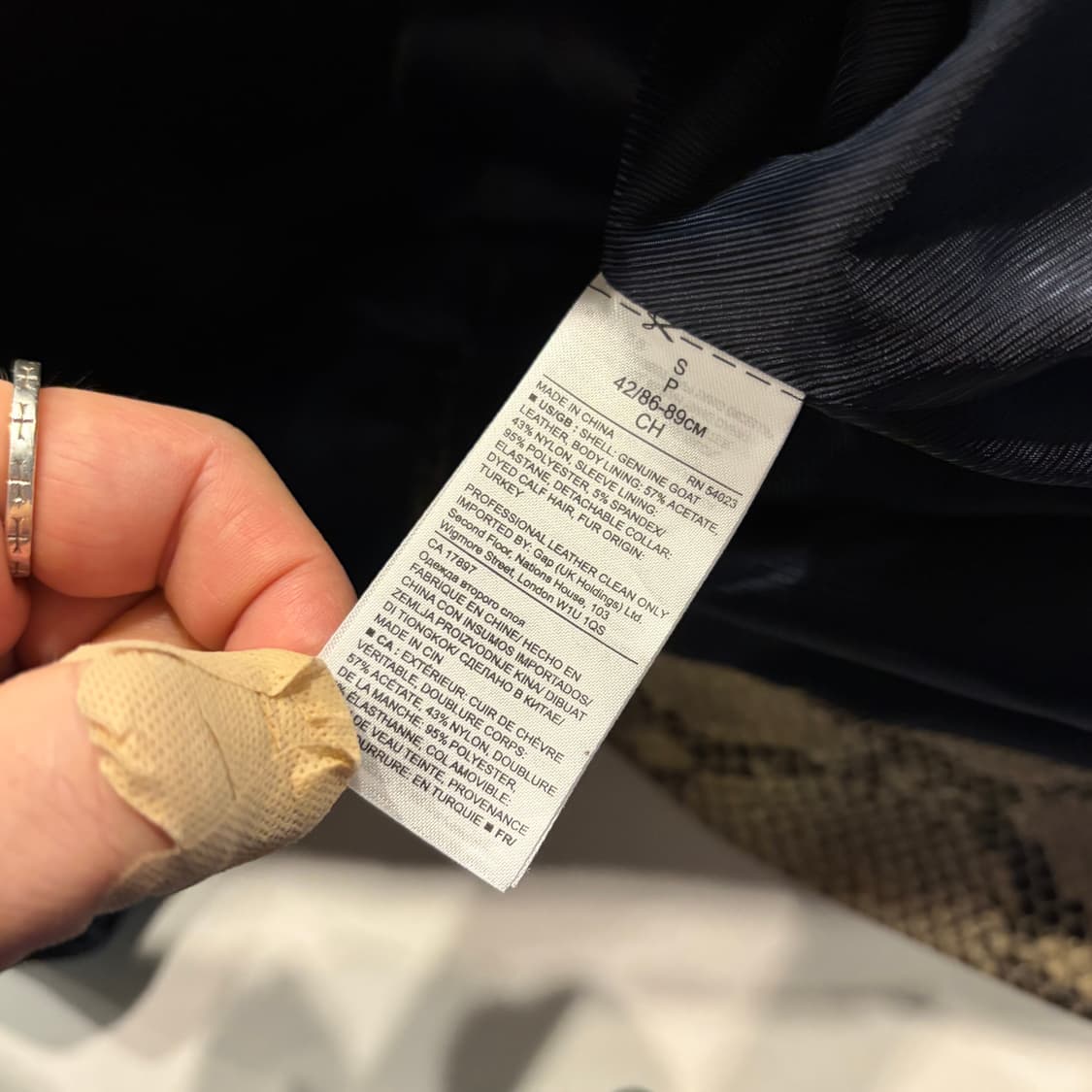 [S] 바나나리퍼블릭 올리비아 팔레르모 파이톤 패턴 트렌치 코트 C719 상품이미지7