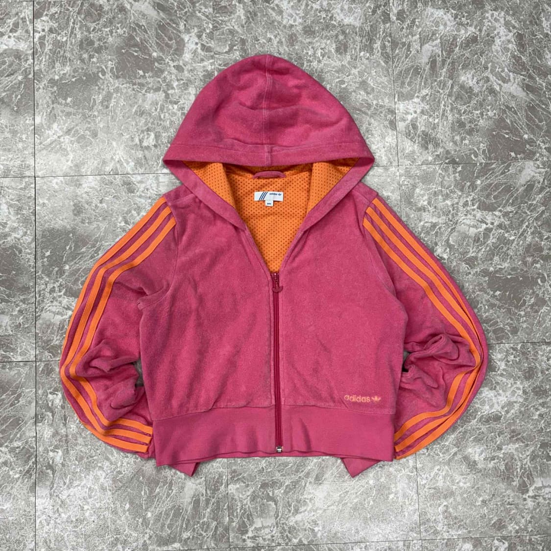 아디다스 벨루어 벨벳 세미크롭 걸즈 후드집업 희귀져지(95) 상품이미지2