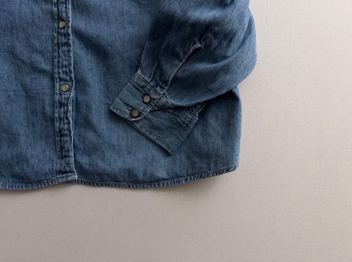 칼하트 리메이크 미디엄블루 웨스턴 데님셔츠 상품이미지5