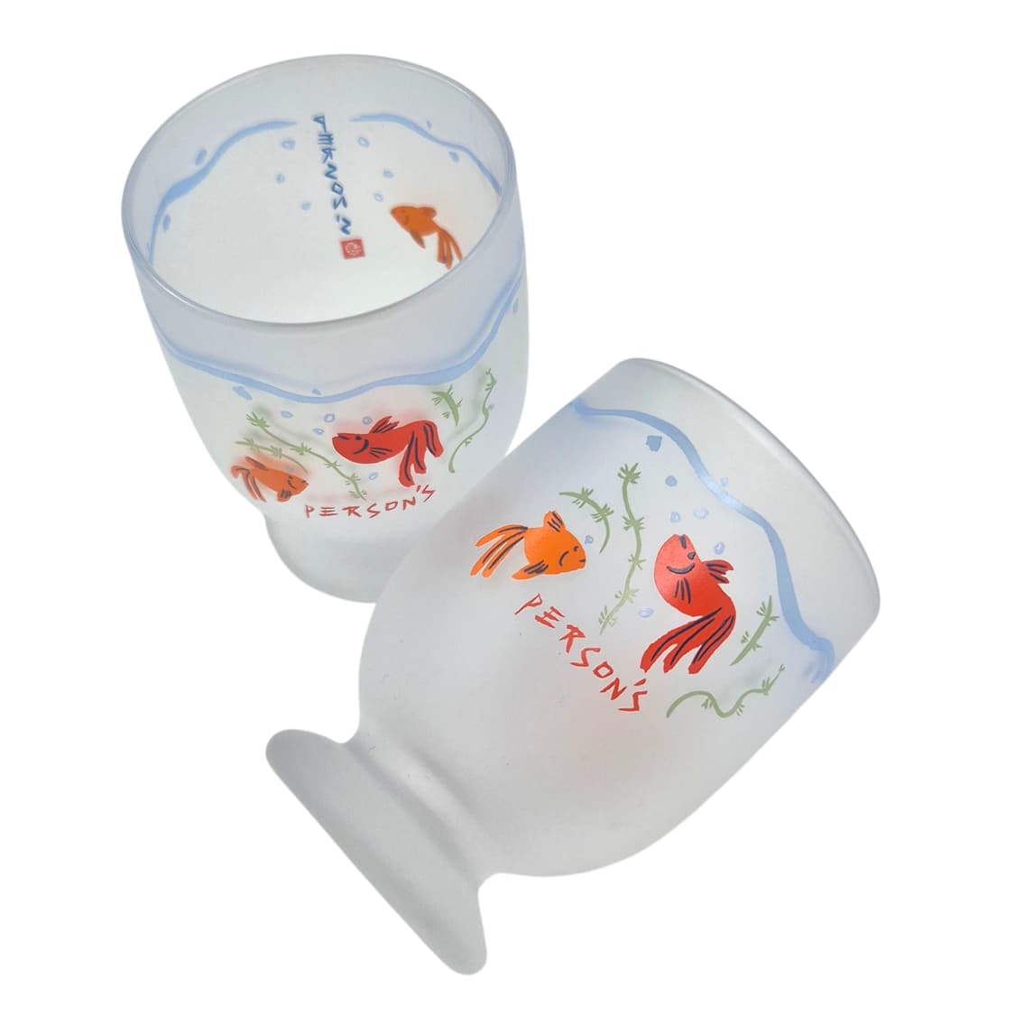 90s 파슨스 불투명 수초 금붕어 받침 잔 1p 상품이미지2