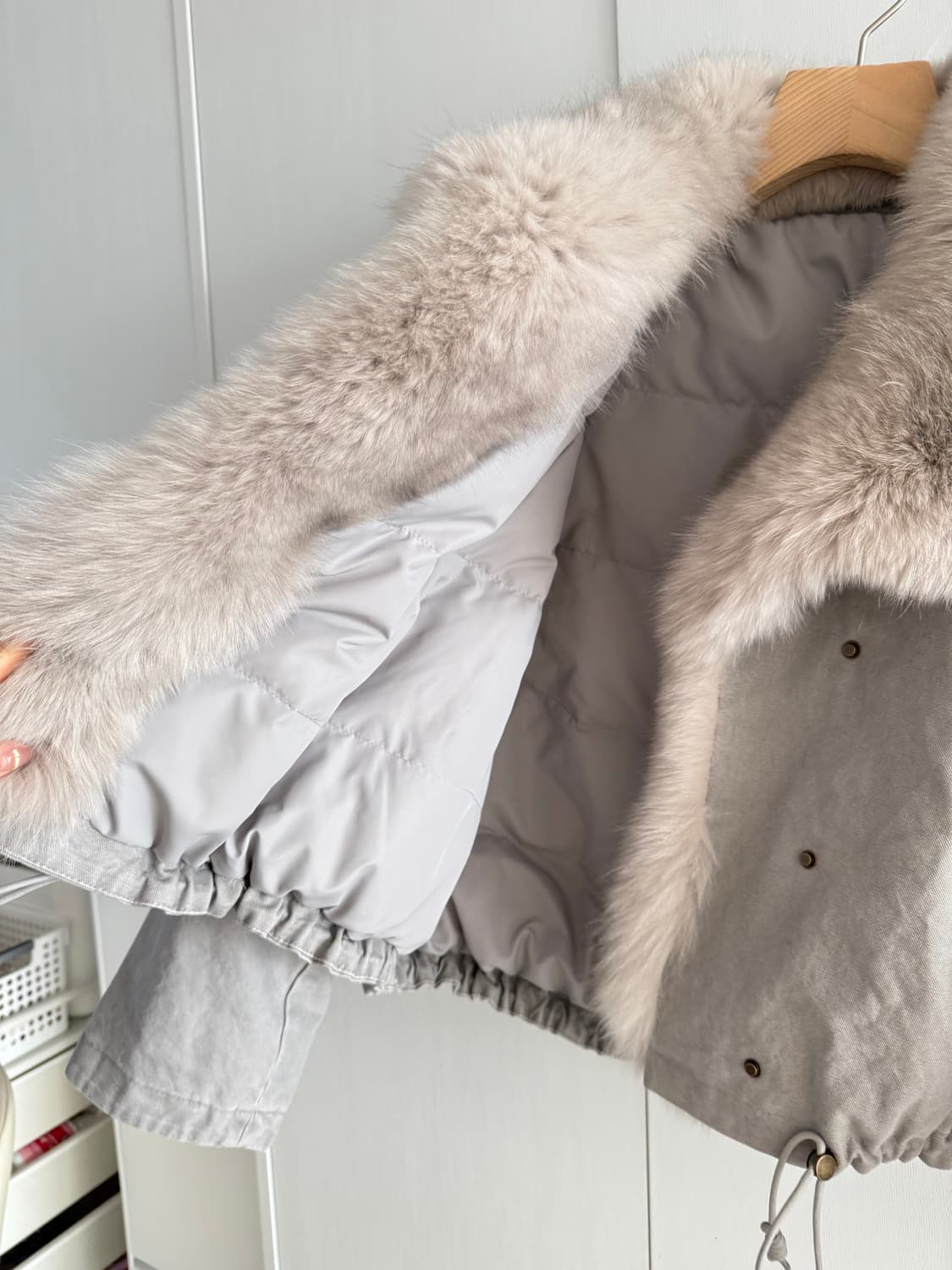 새상품 리얼 폭스퍼 애상 패딩 M 상품이미지2