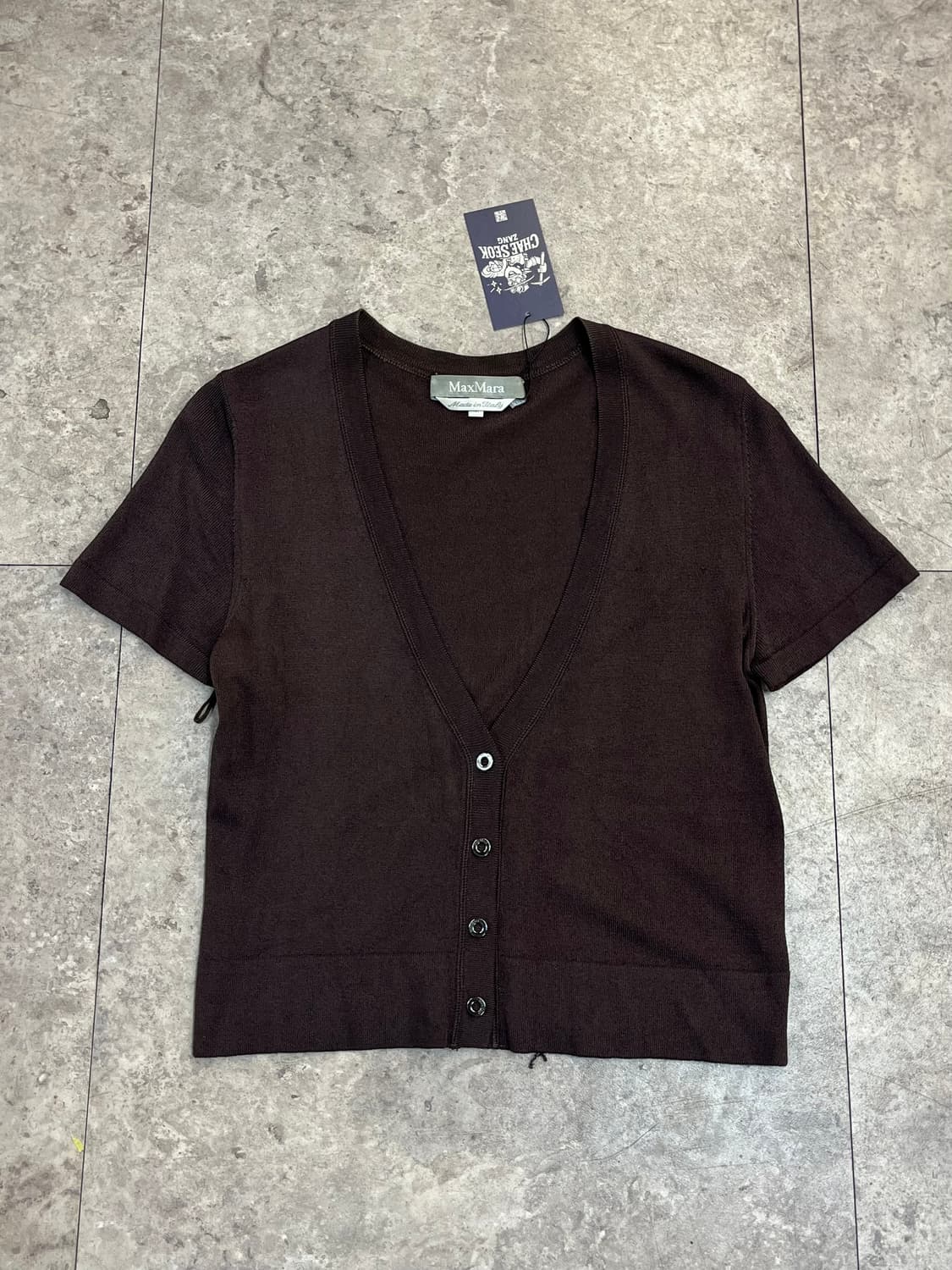막스마라 반팔 가디건 브라운 M #csz2845 상품이미지5