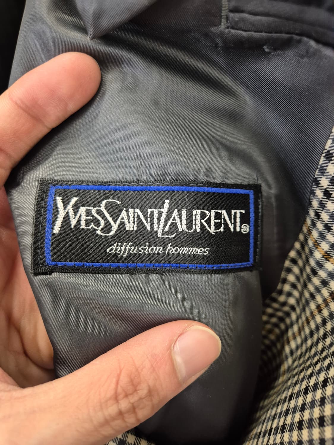 생로랑 체크 블레이저 38(A) 상품이미지4