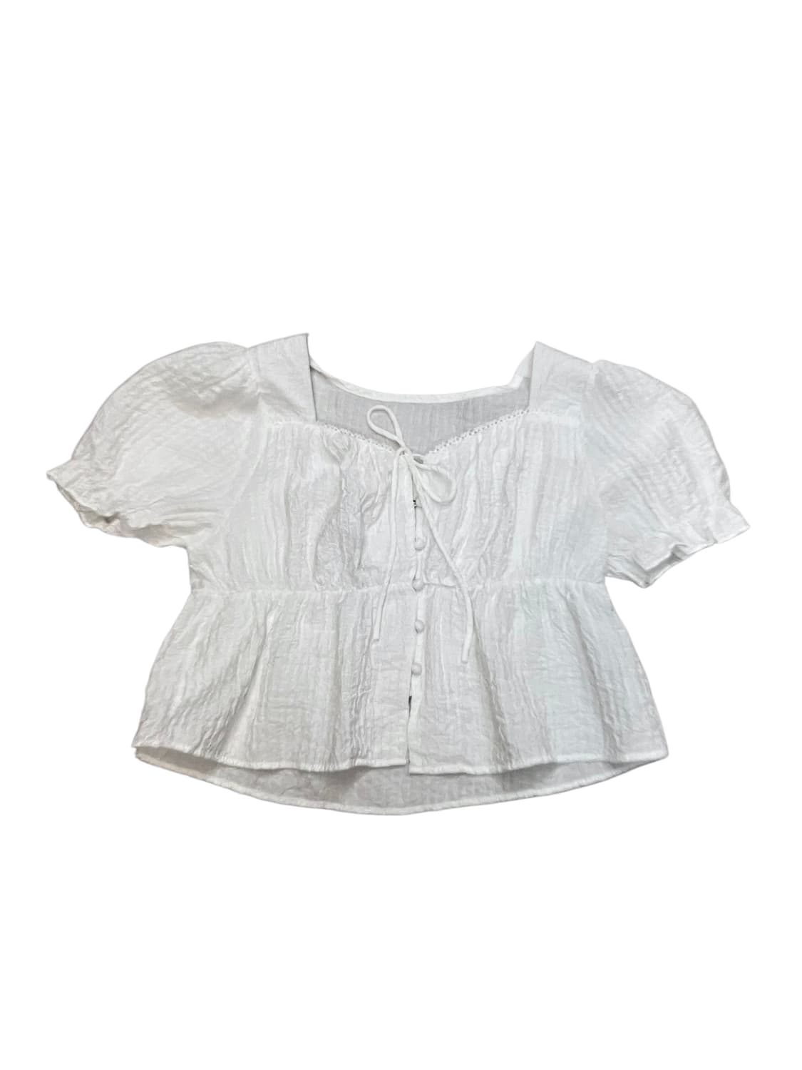 빈티지 레이스 코튼 크롭 블라우스 화이트 #csz4098 상품이미지3