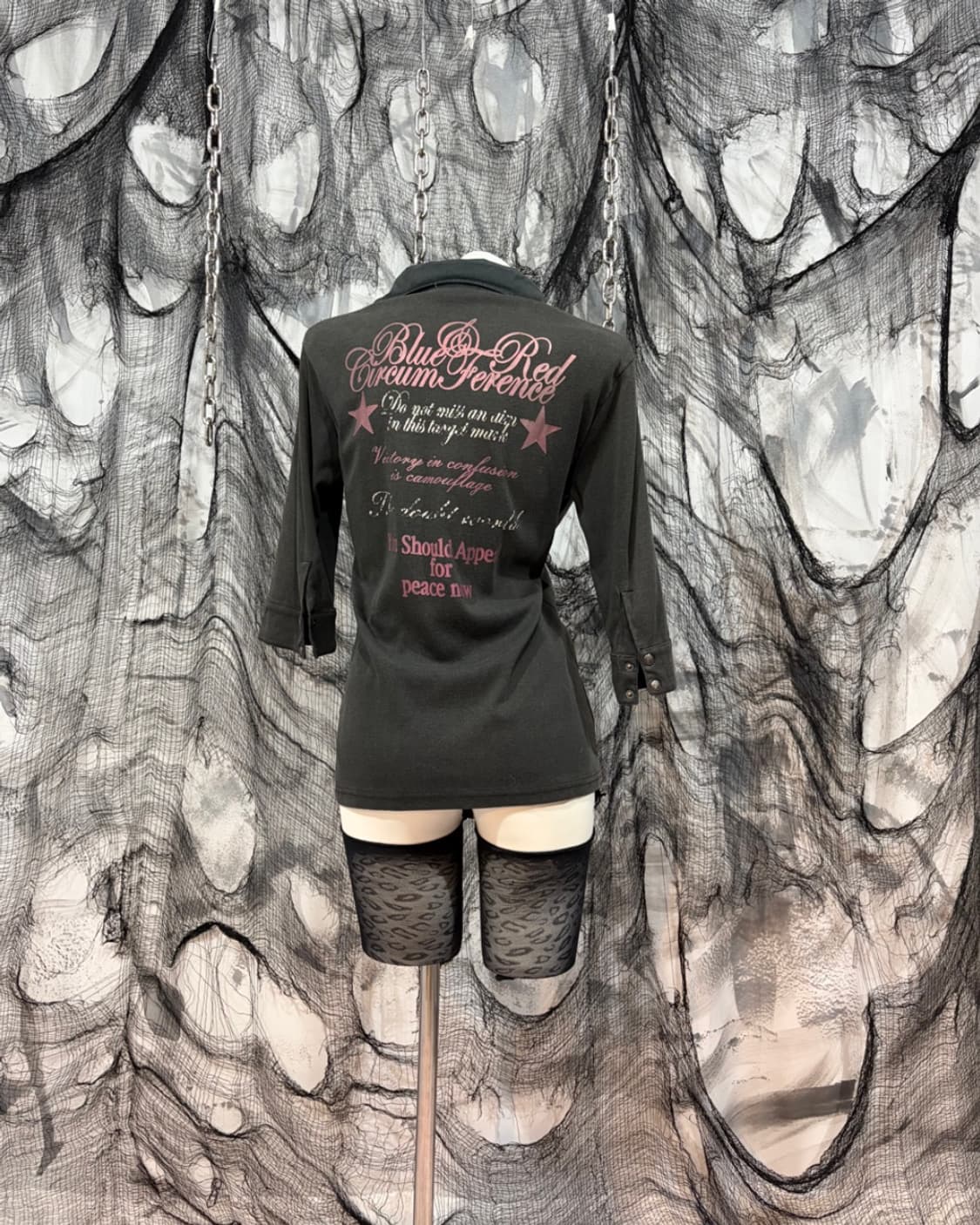 Y2K goth lettering Glitter long sleeve 상품이미지4