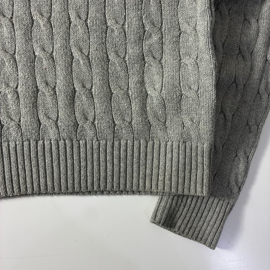 Polo  폴로 랄프로렌 자수 코튼 그레이 꽈배기 니트   상품이미지4