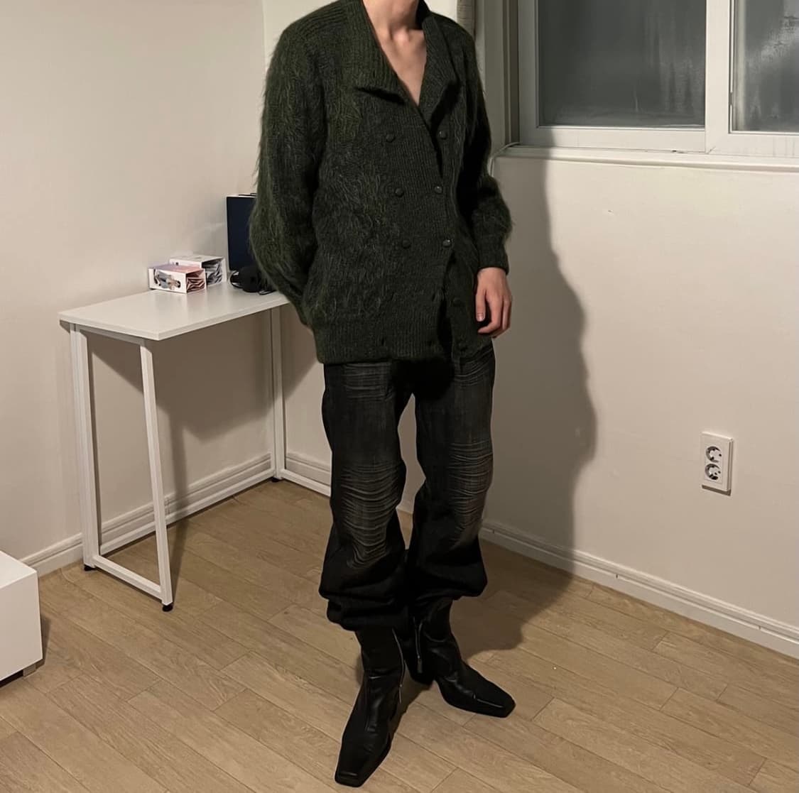 Pla-poupee 더블 버튼 다운 퍼 자켓 상품이미지1