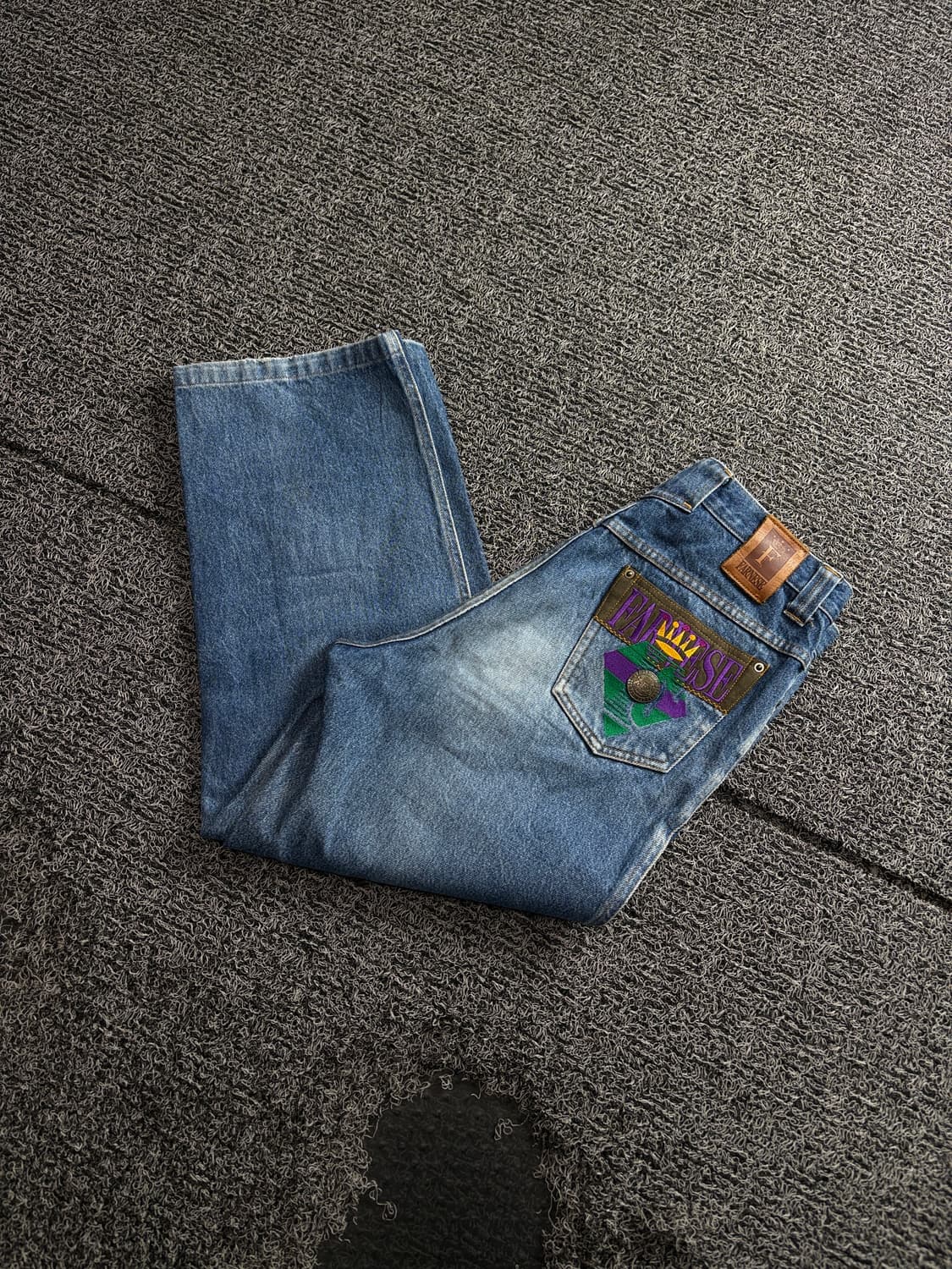 00s 올드스쿨 자수 디테일 와이드 데님 팬츠 4052 상품이미지1