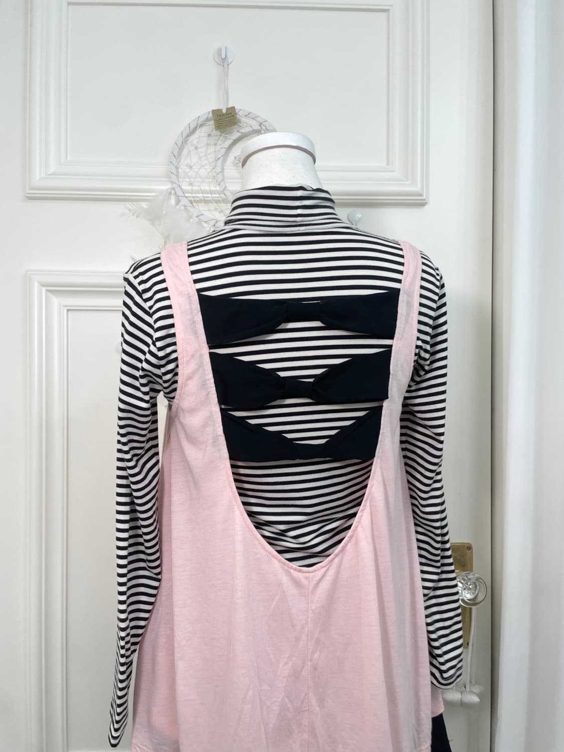 stripe basic span turtle-neck top&pink b 상품이미지4