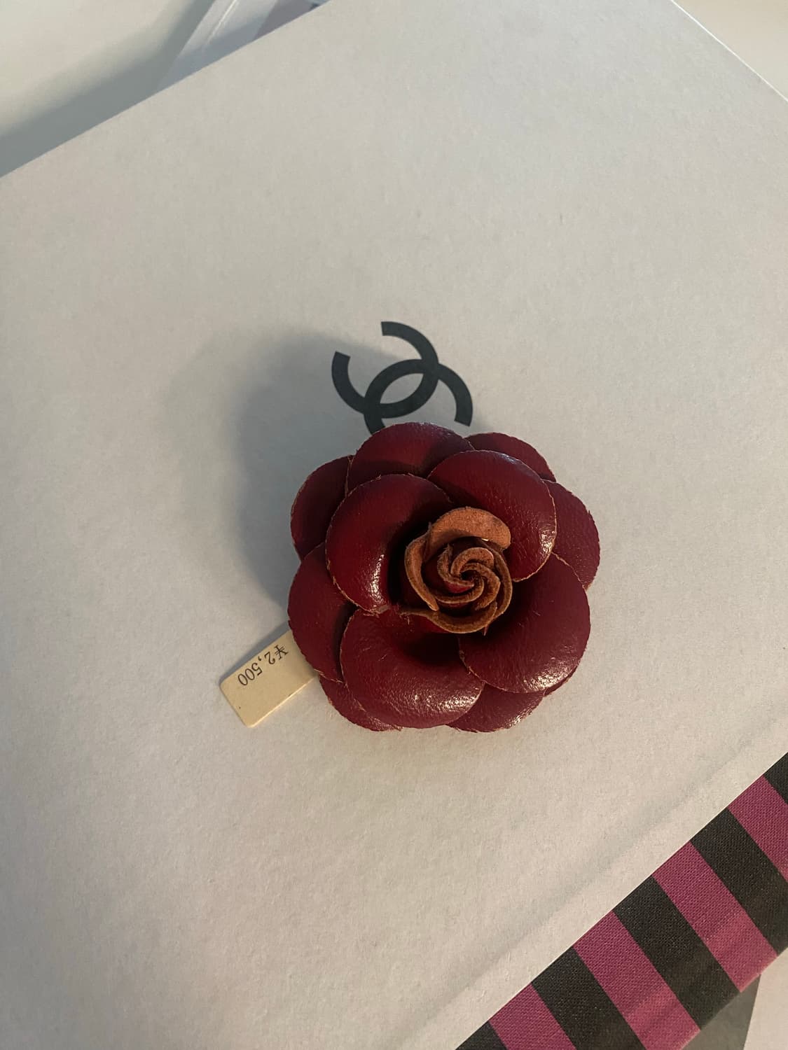 리얼가죽 빈티지 까멜리아 동백꽃 브로치 상품이미지2