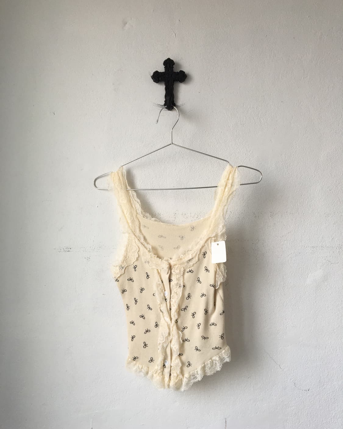 Lace trimming ribbon pattern ribbed slee 상품이미지1