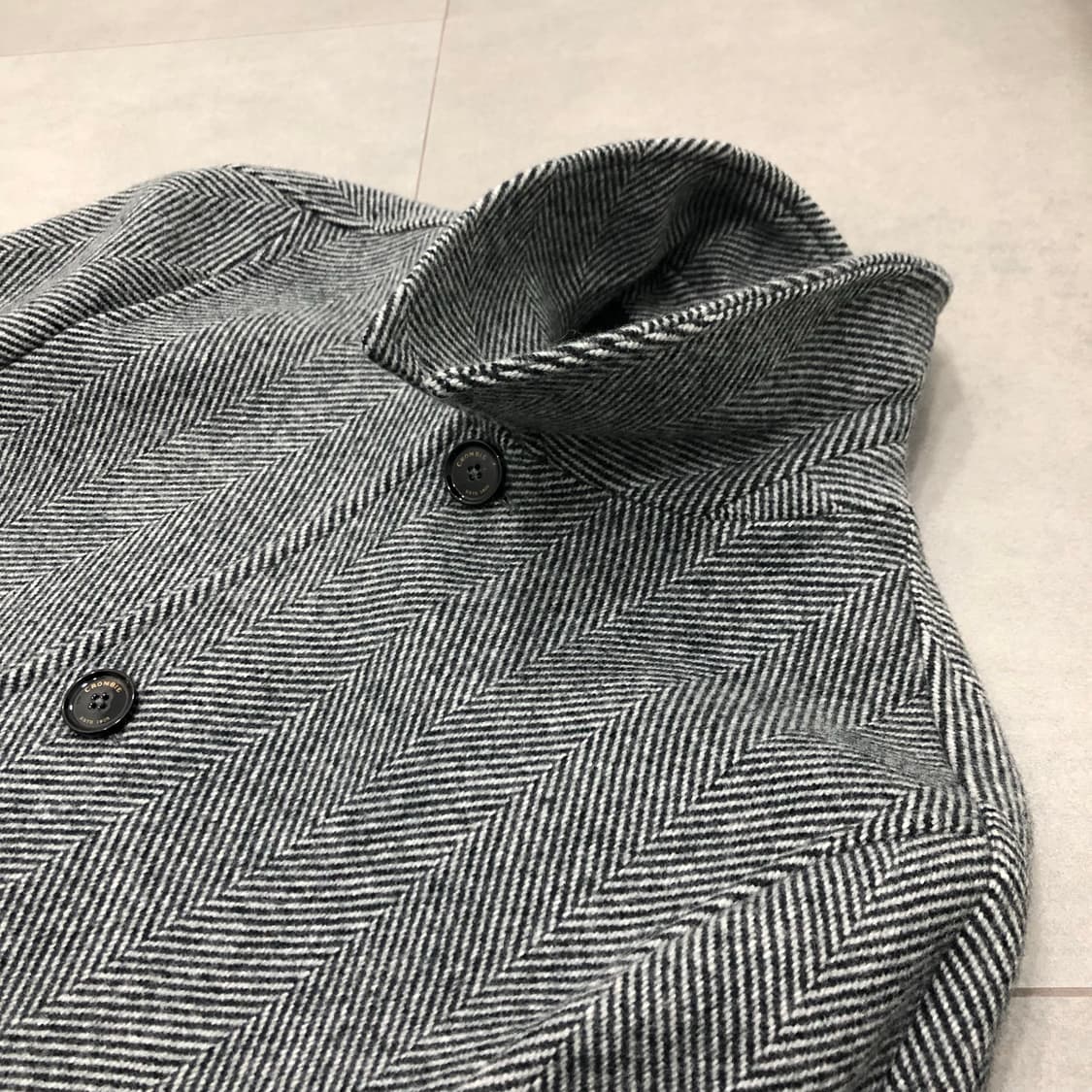 크롬비 combie 울100 헤링본 트위드 코트 40 상품이미지2